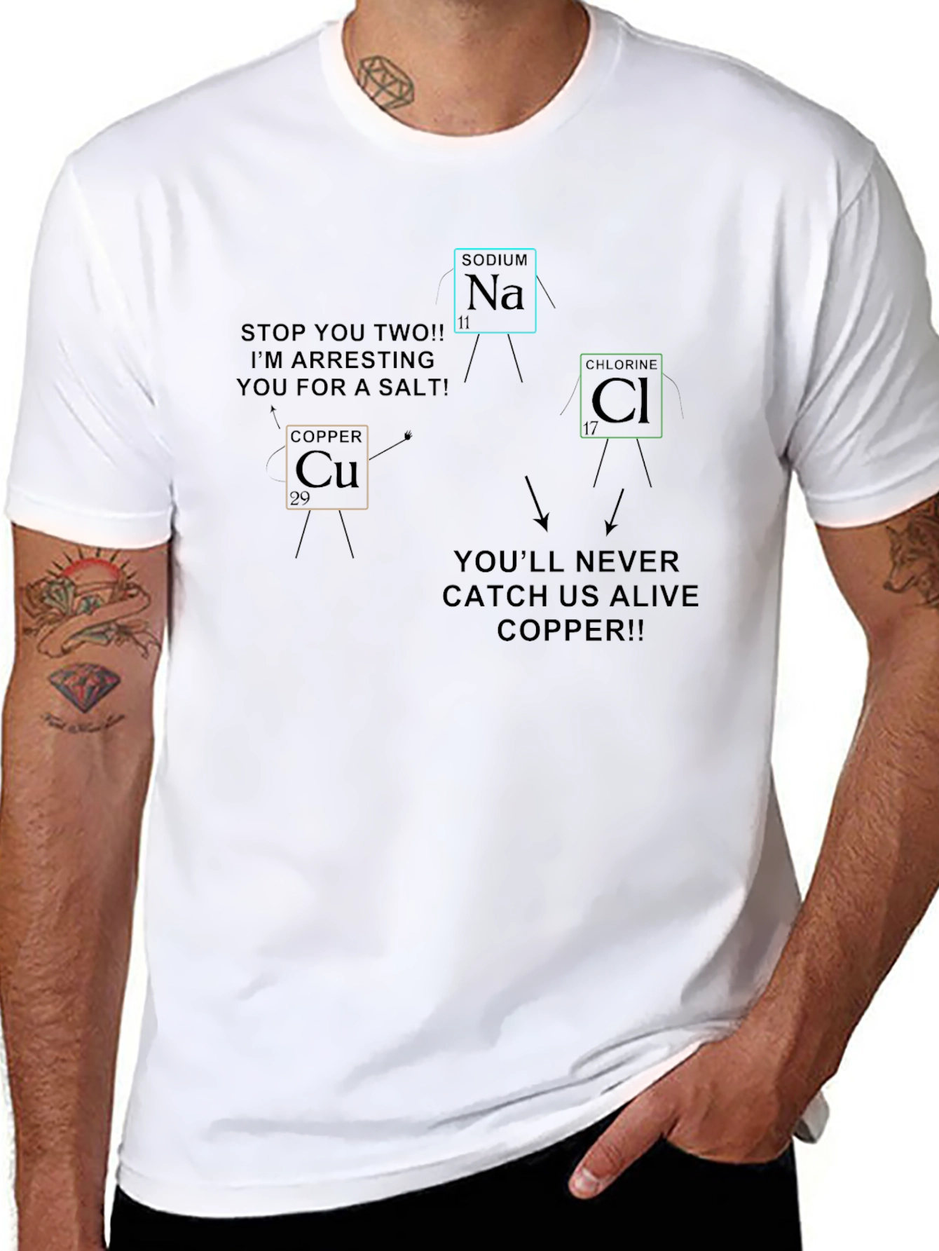 Black Funny Chemistry Pun T-Shirt - Salt Arrest! view 8