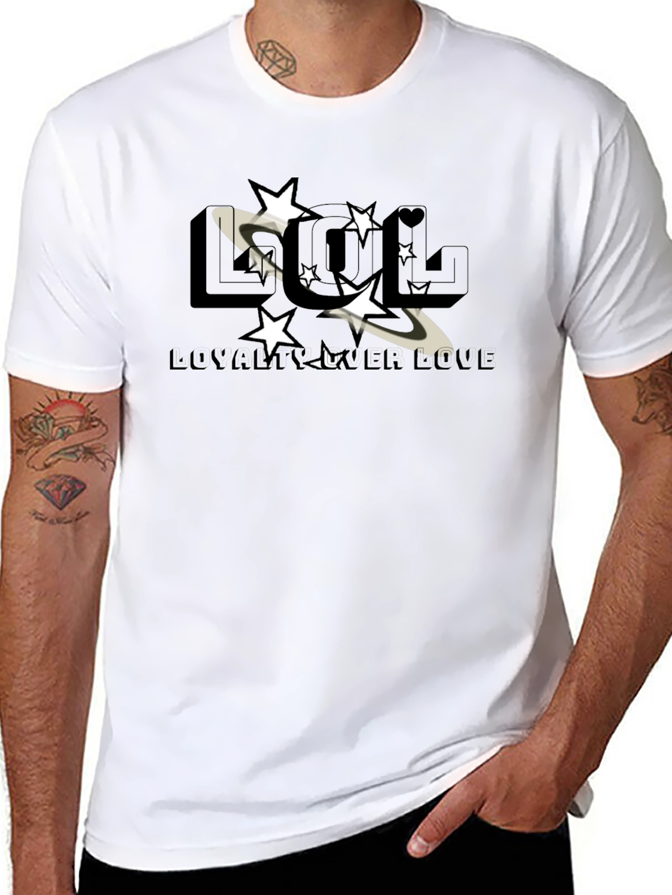 Black LOL Loyalty Over Love Graphic T-Shirt view 8