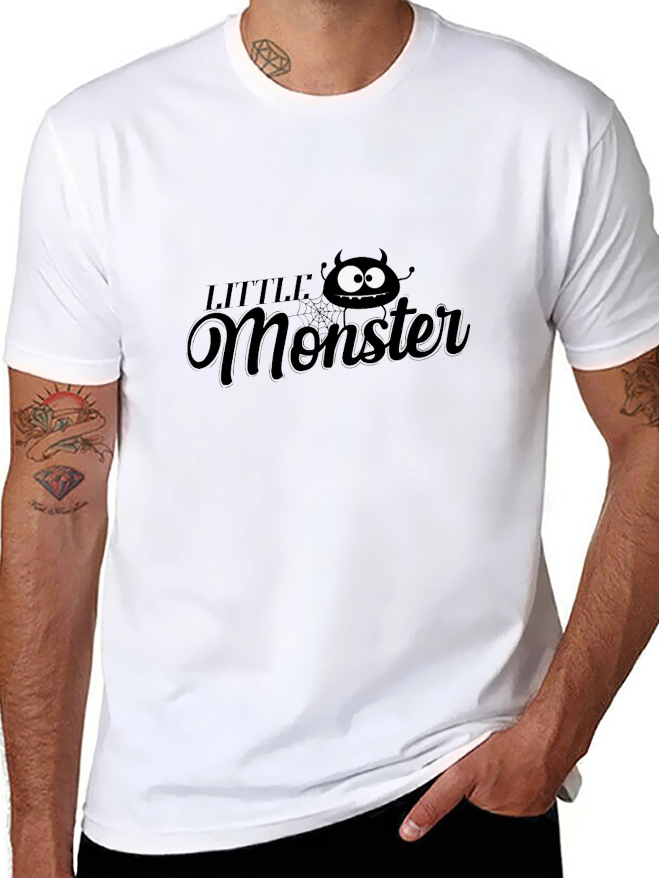 Black Little Monster Graphic Tee - Fun, Casual Style view 8