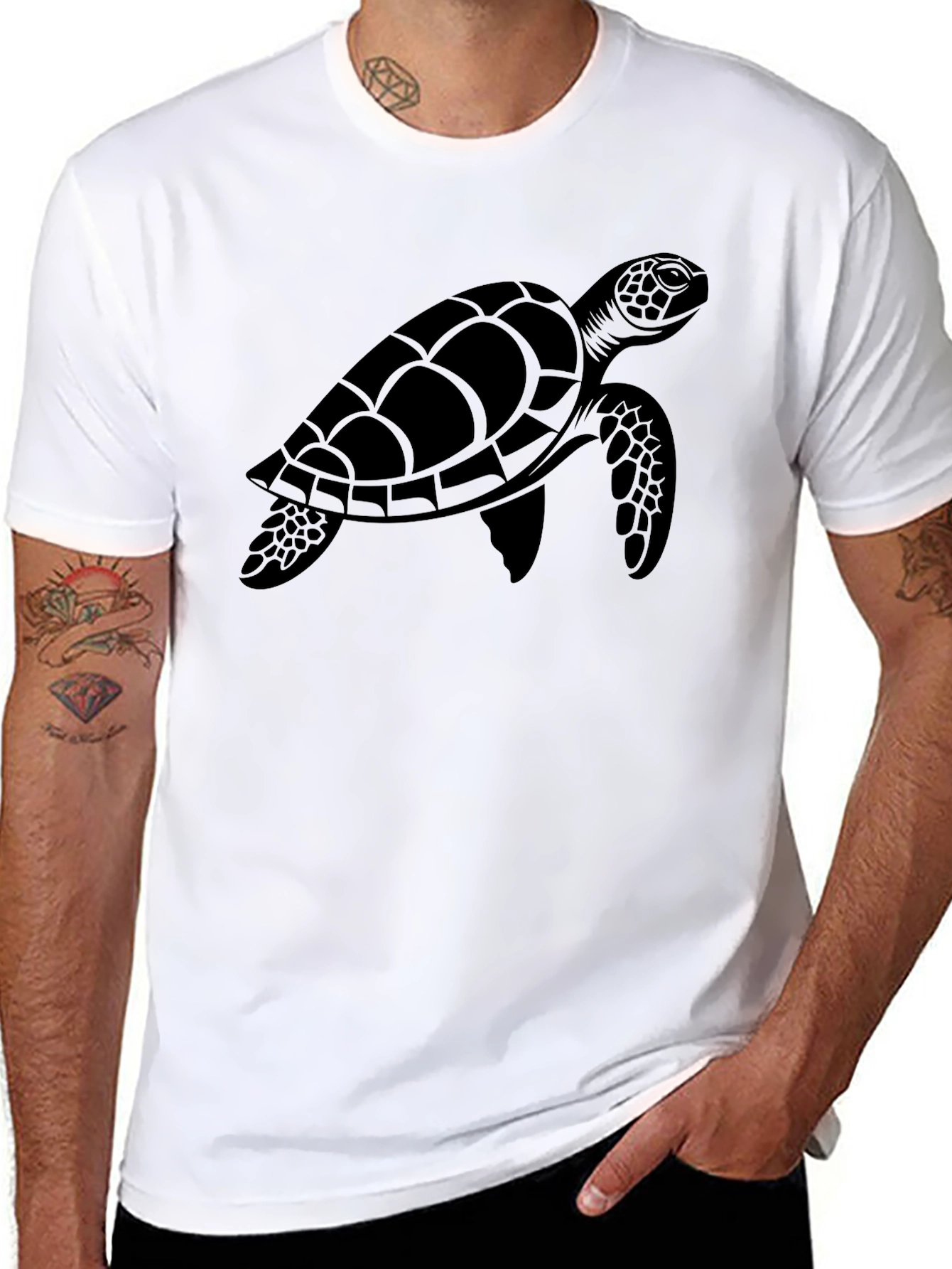 Black Black Turtle Graphic Tee - Casual Comfort view 8