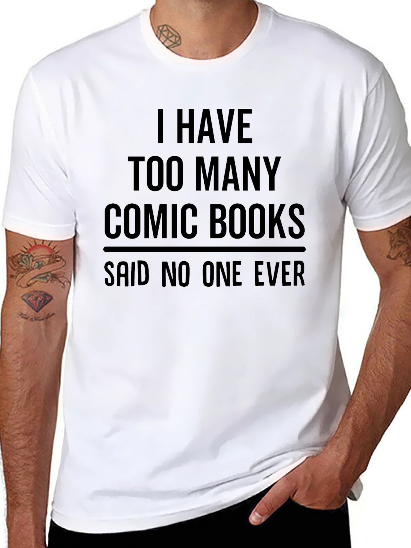Black Comic Book Lover T-Shirt - "Too Many" Funny Tee view 8