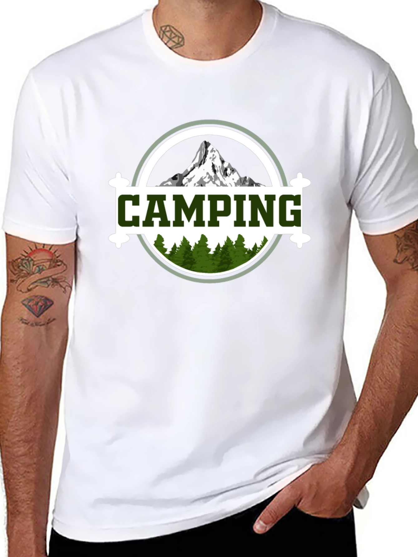 Black Camping Adventure Graphic Tee - Nature Lover Shirt view 8