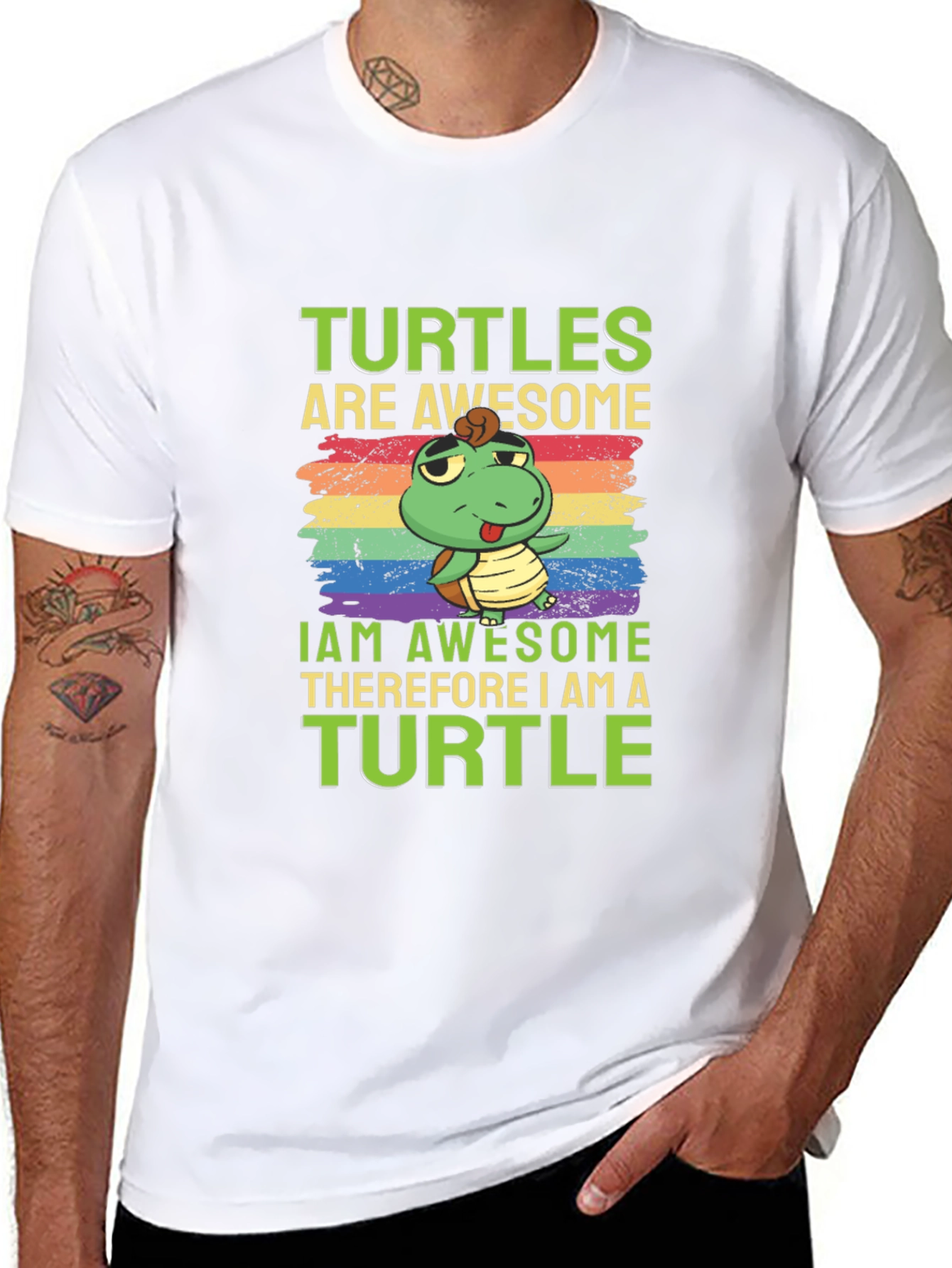 Black Turtles Are Awesome Graphic Tee view 8