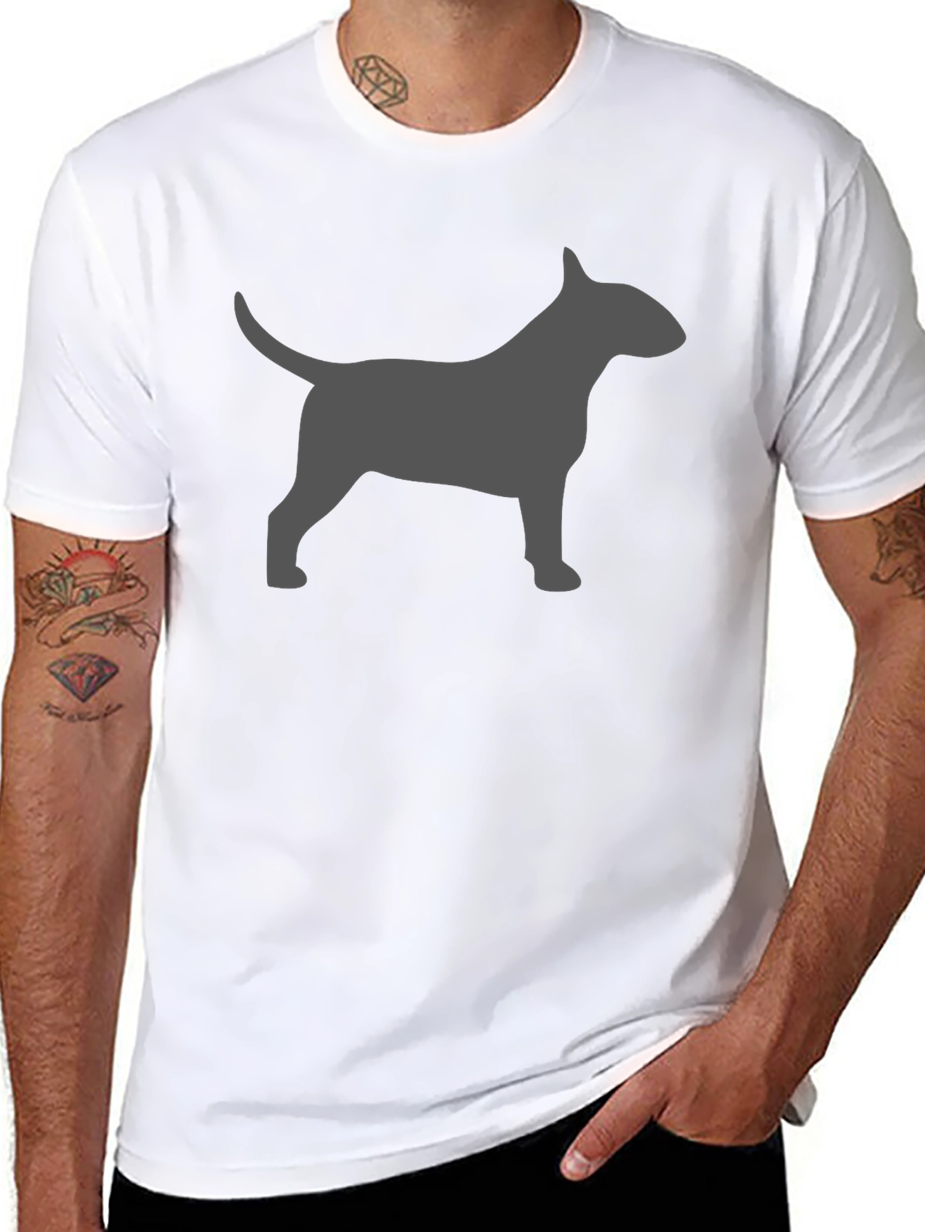 Black Bull Terrier Silhouette T-Shirt - Dog Lover Tee view 8