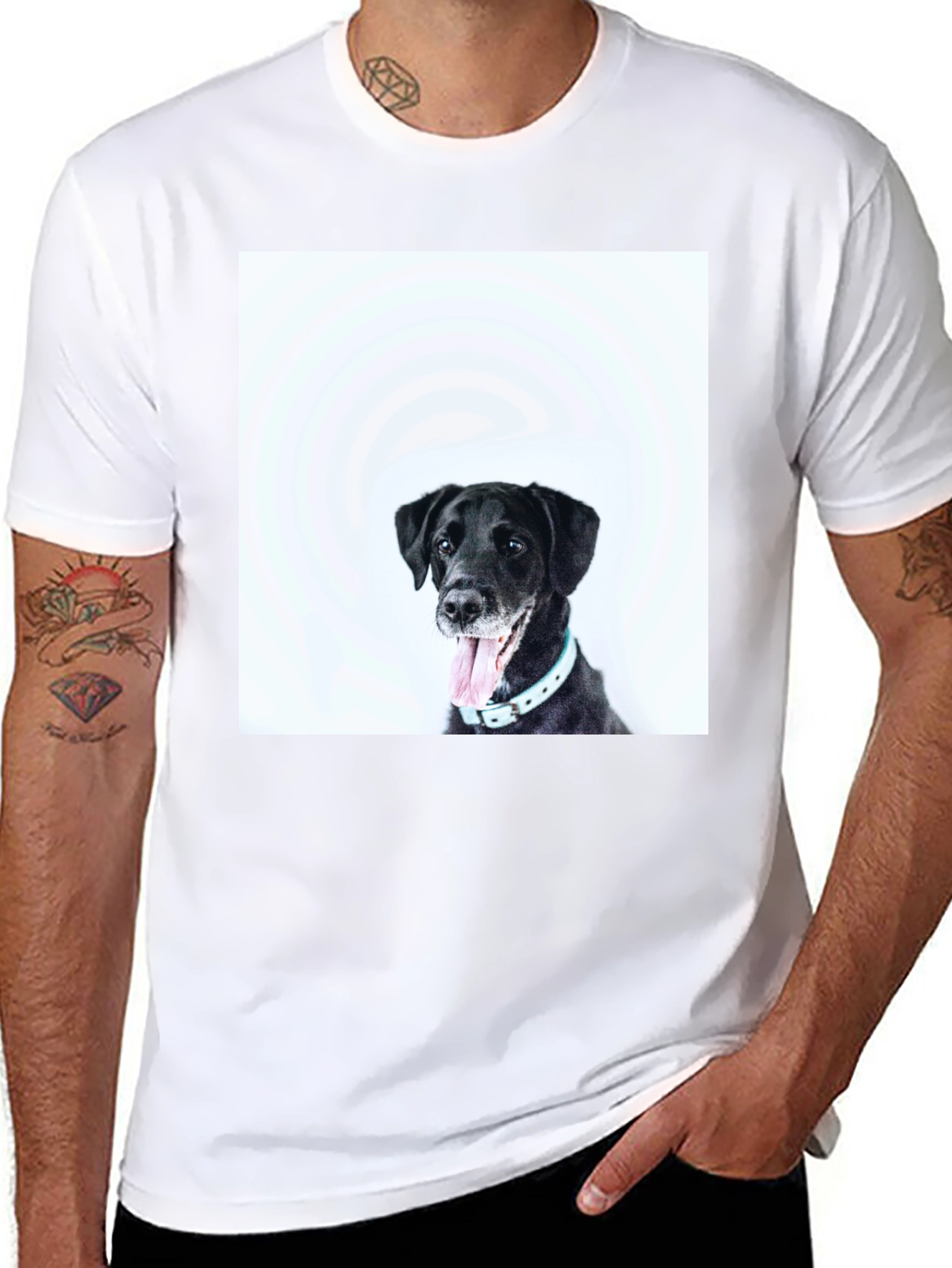 Black Black Dog Graphic T-Shirt - Unisex Casual Wear view 8