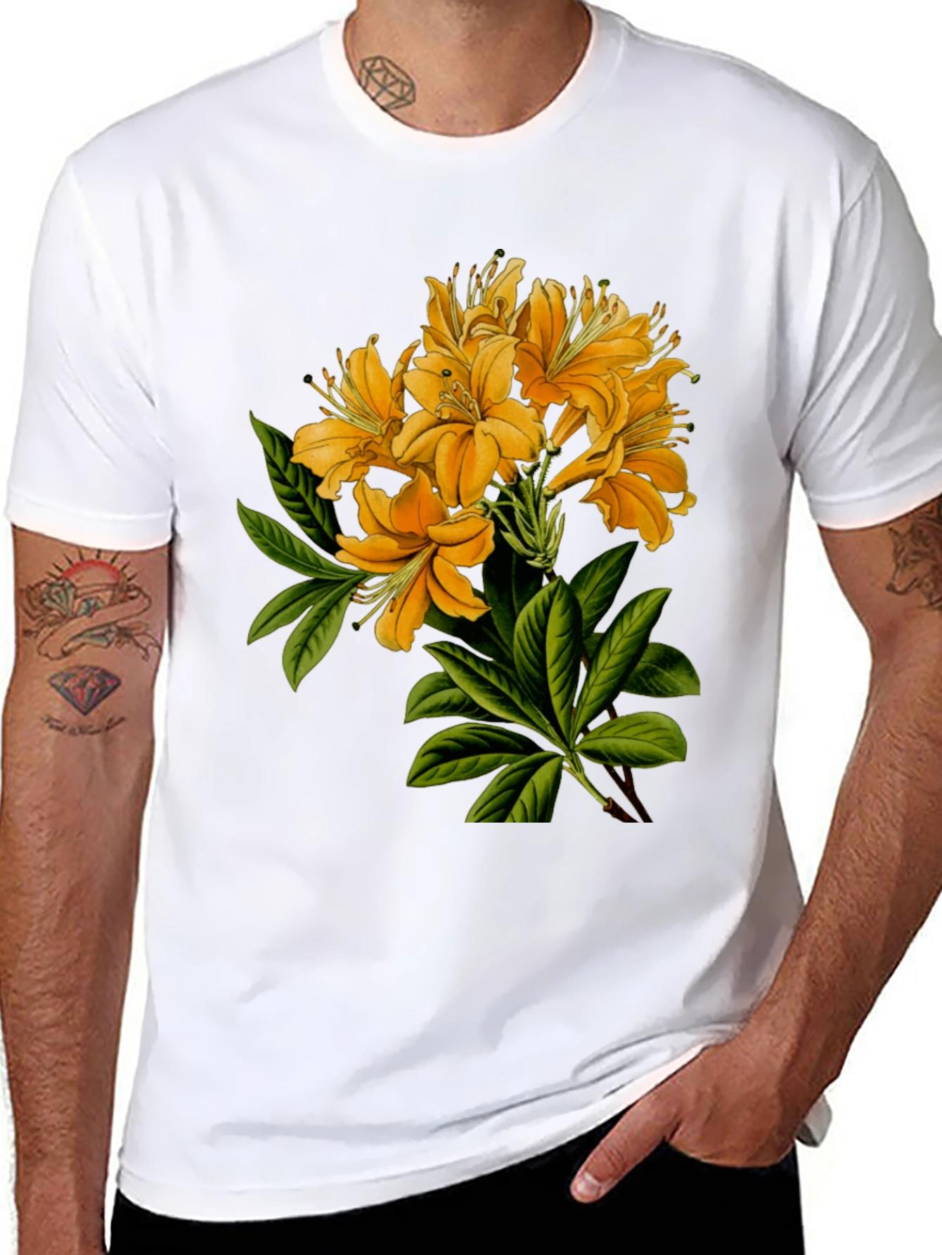 Black Floral Print Crew Neck T-Shirt view 8