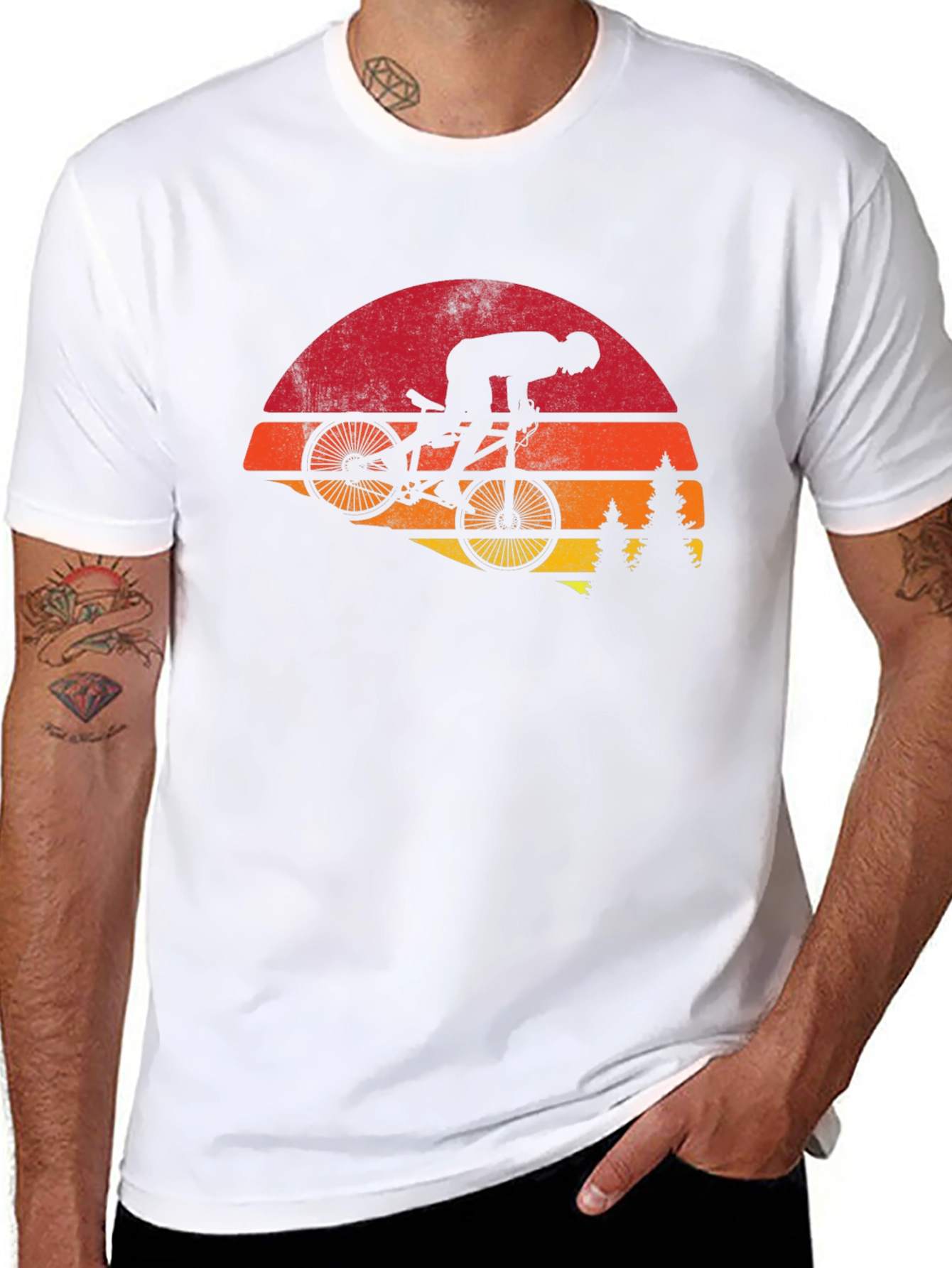 Black Mountain Bike Sunset Graphic Tee view 8