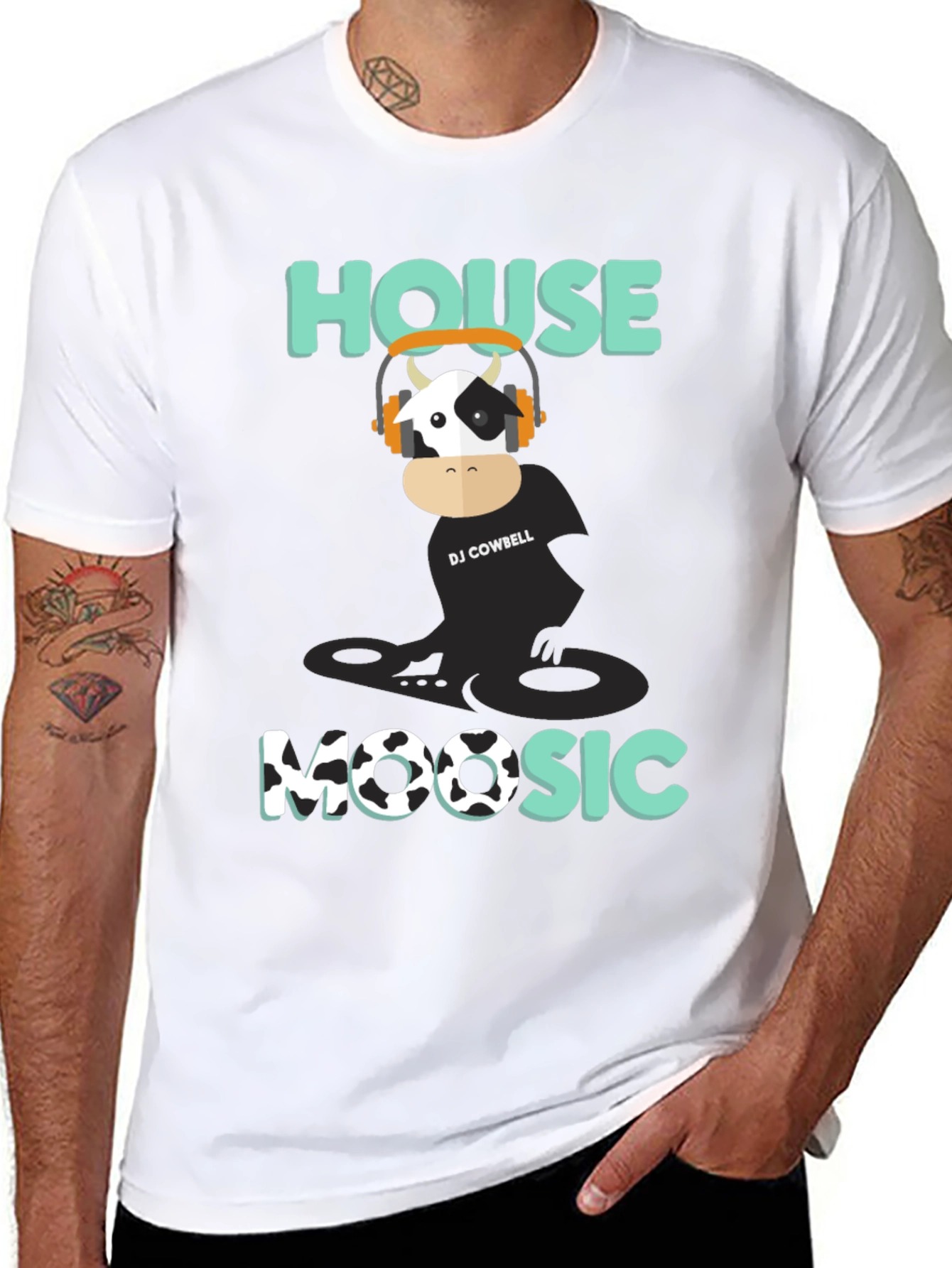 Black DJ Cowbell House Moosic T-Shirt - Black view 8