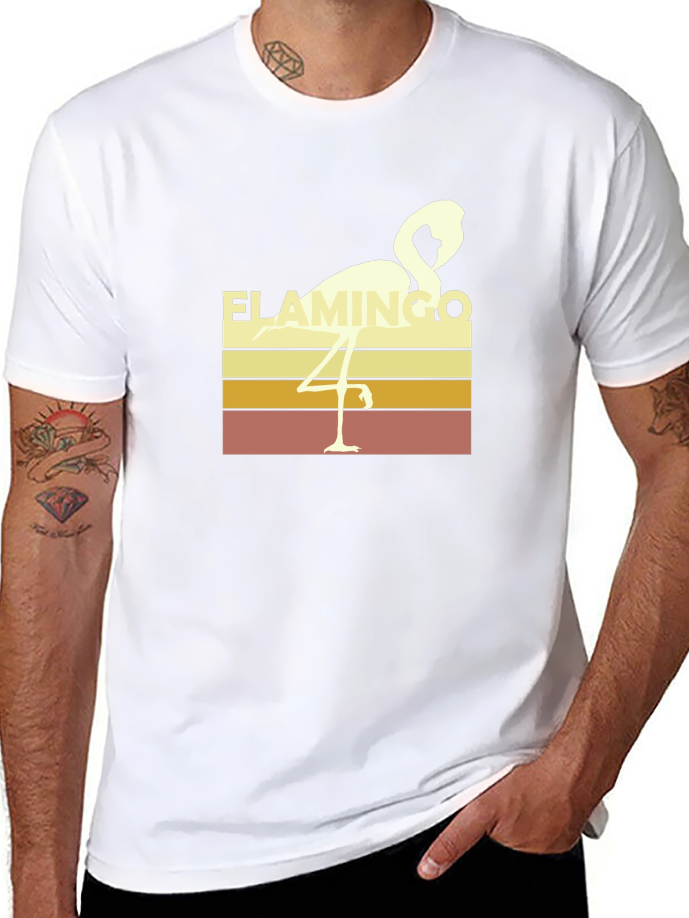 Retro Flamingo T-Shirt - Black - 8