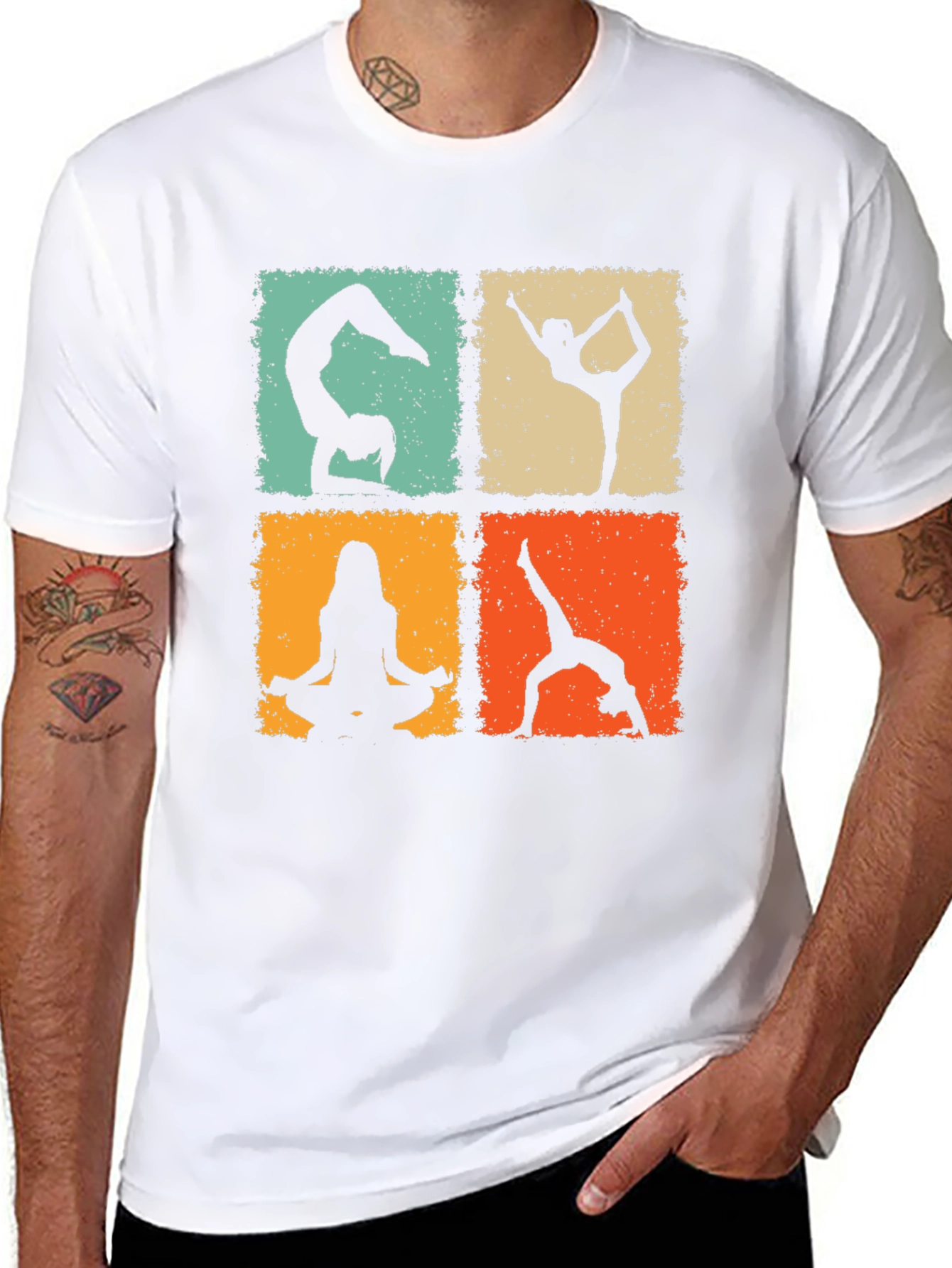 Black Yoga Poses Graphic Tee - Trendy & Comfortable view 8