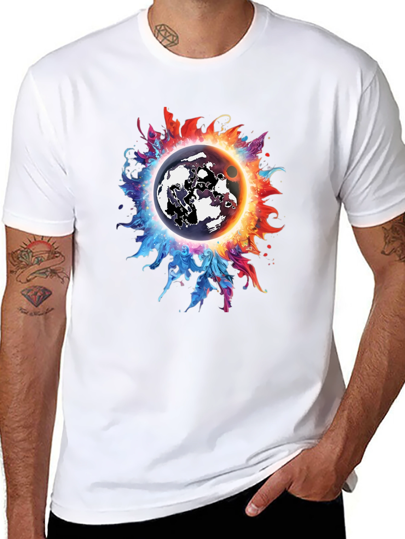 Black Cosmic Eclipse Graphic Tee - Black T-Shirt view 8