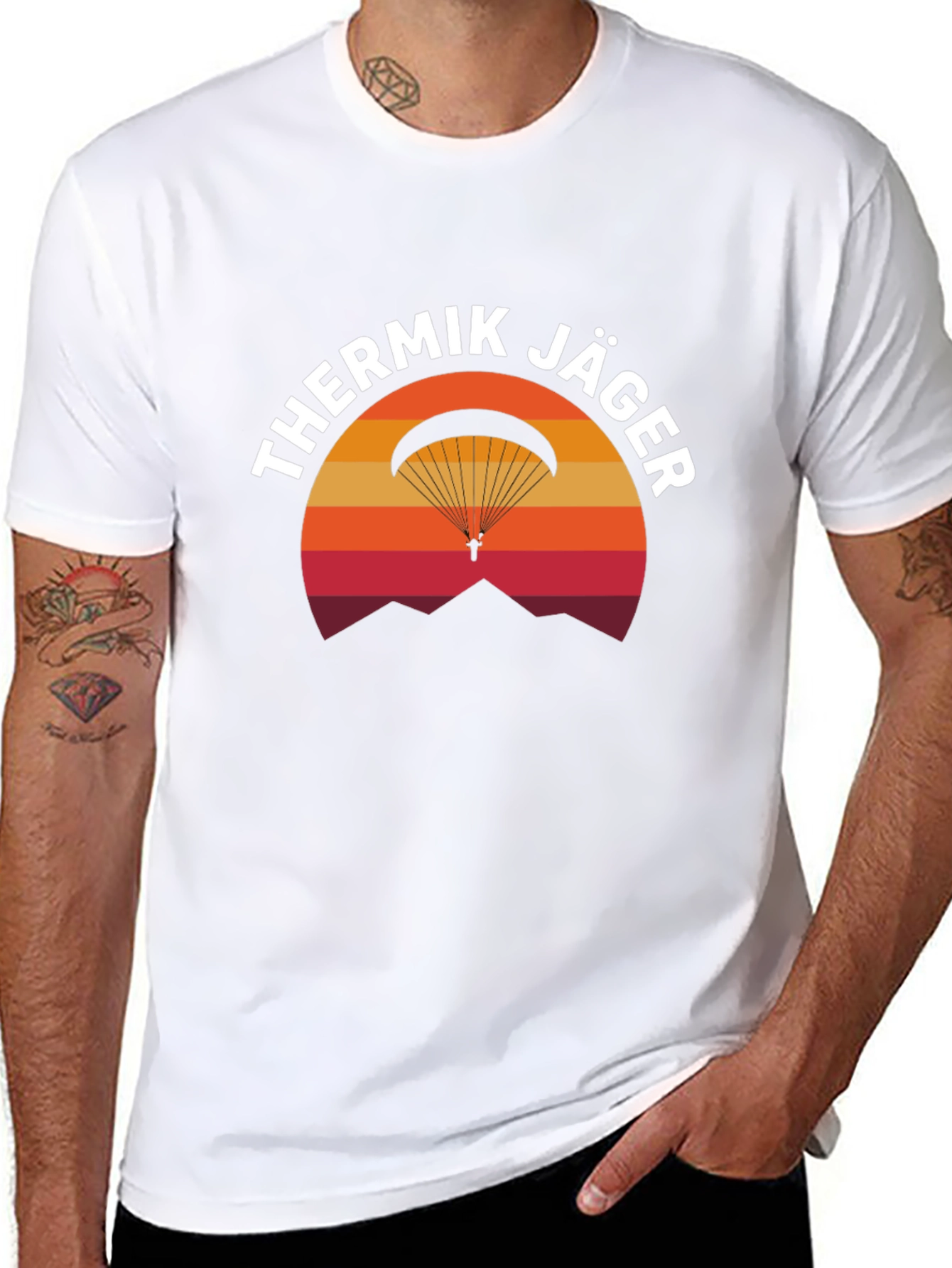 Black Thermik Jäger Paragliding T-Shirt view 8