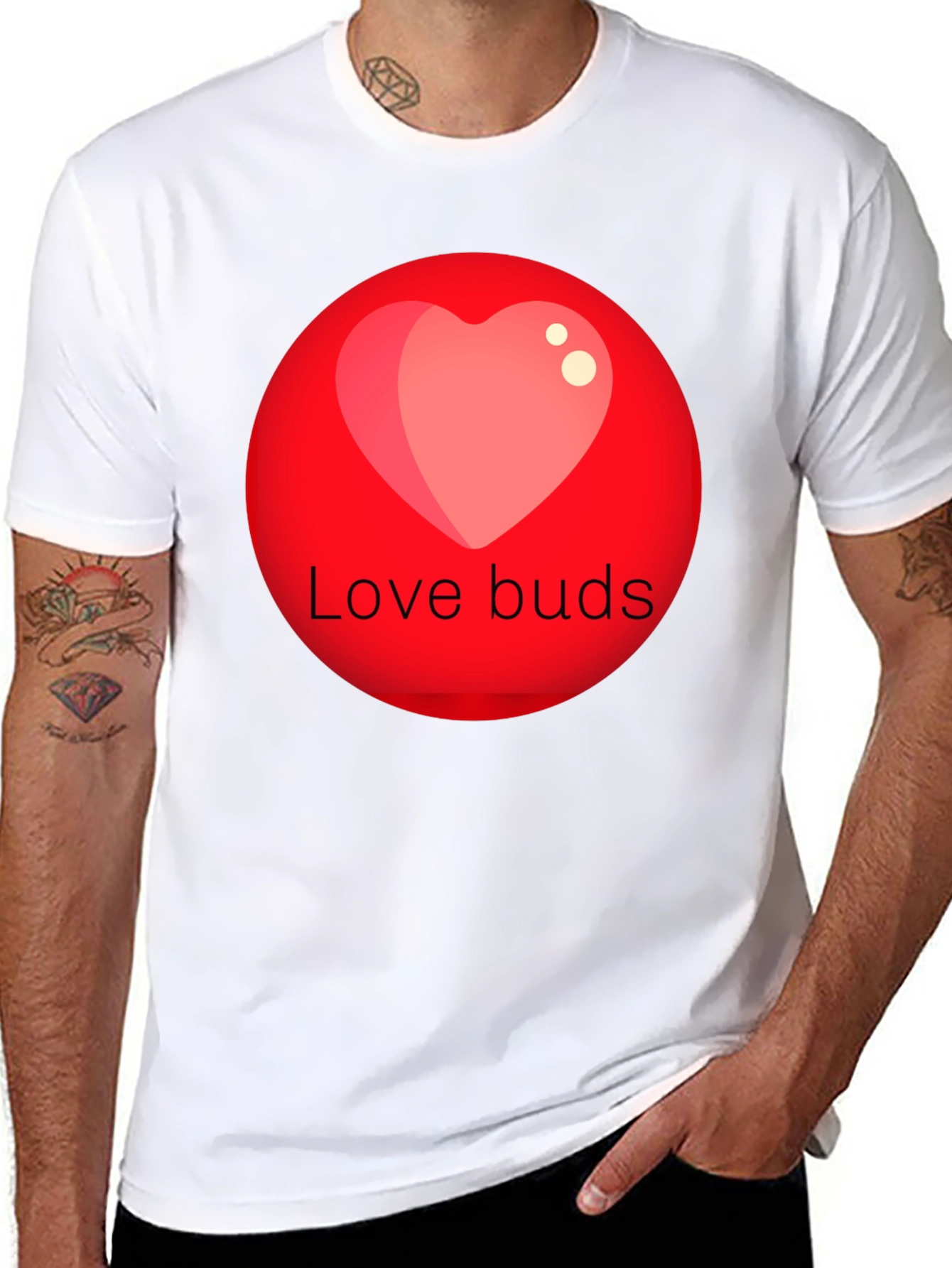 Black Love Buds Graphic Tee - Black Crew Neck view 8