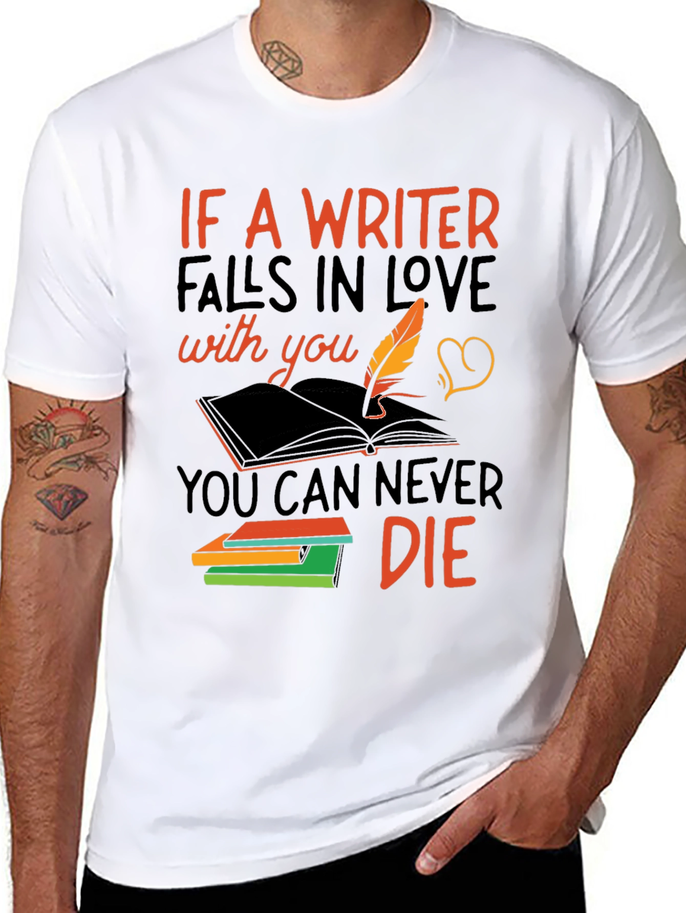 Black Writer Love Never Die T-Shirt view 8