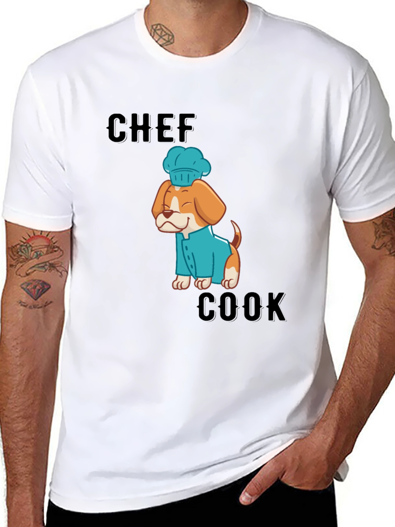 Black Chef Cook Dog T-Shirt: Cute Culinary Canine Tee view 8