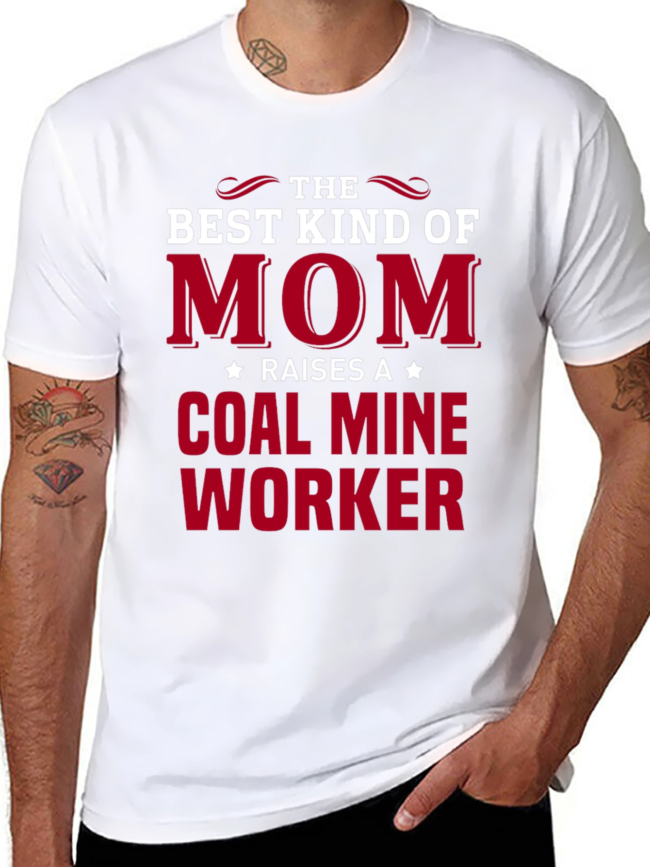 Black Best Kind of Mom Coal Mine Worker T-Shirt view 8