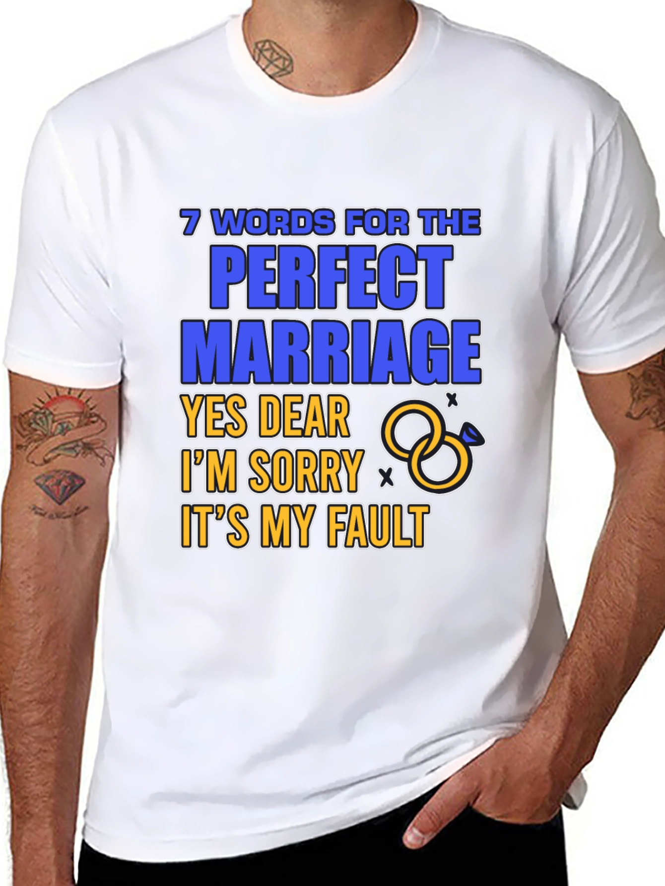Black 7 Words for Perfect Marriage T-Shirt: Humorous Gift view 8