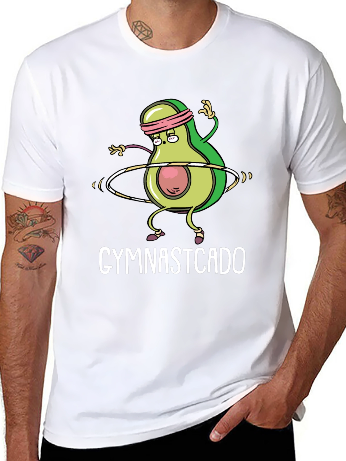 Black Gymnastcado Avocado Gymnast T-Shirt view 8