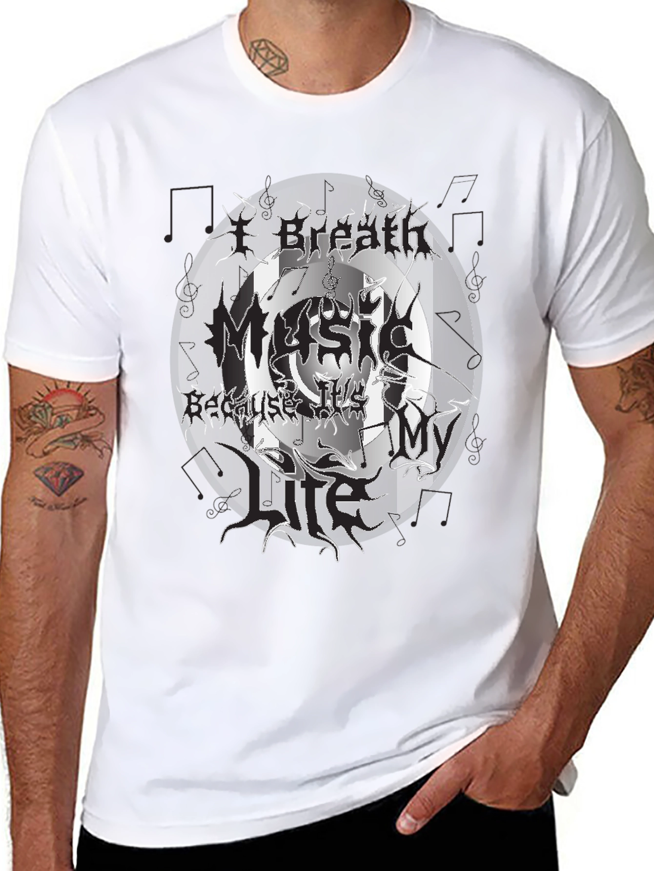 Black Black Music My Life Graphic Tee view 8