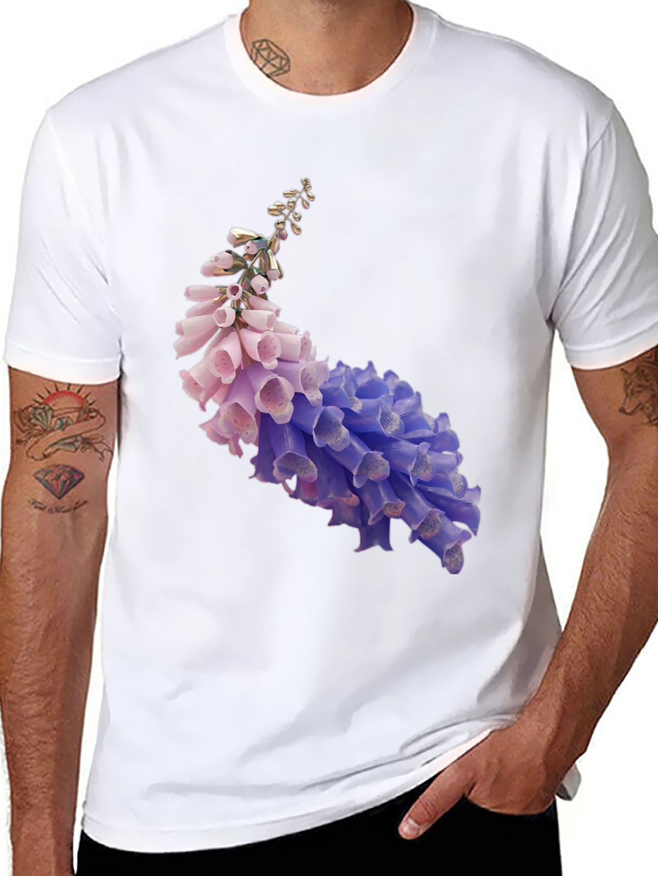 Black Floral Print T-Shirt - Stylish Black Tee view 8