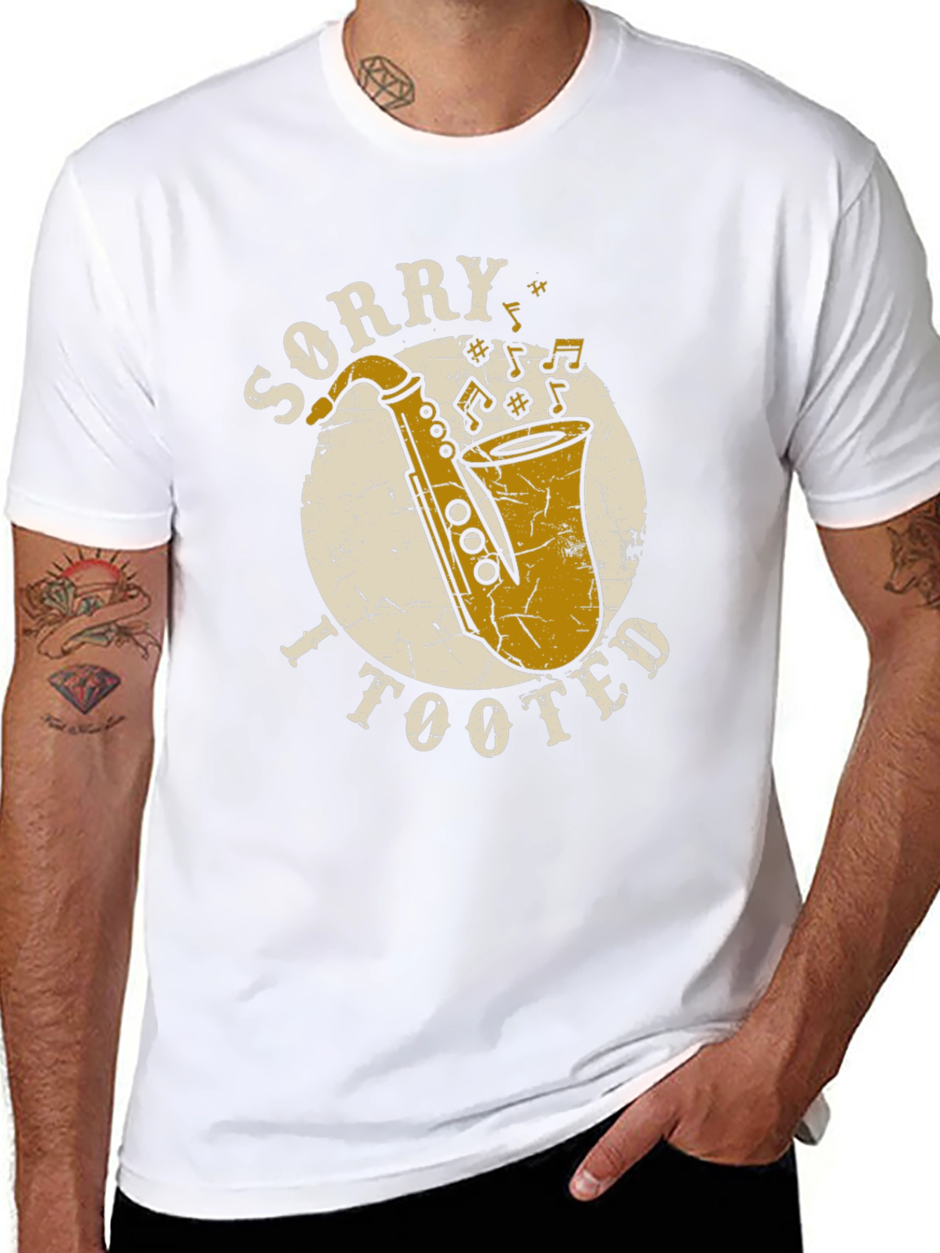 Black Sorry I Tooted Saxophone T-Shirt - Funny Musician Tee view 8