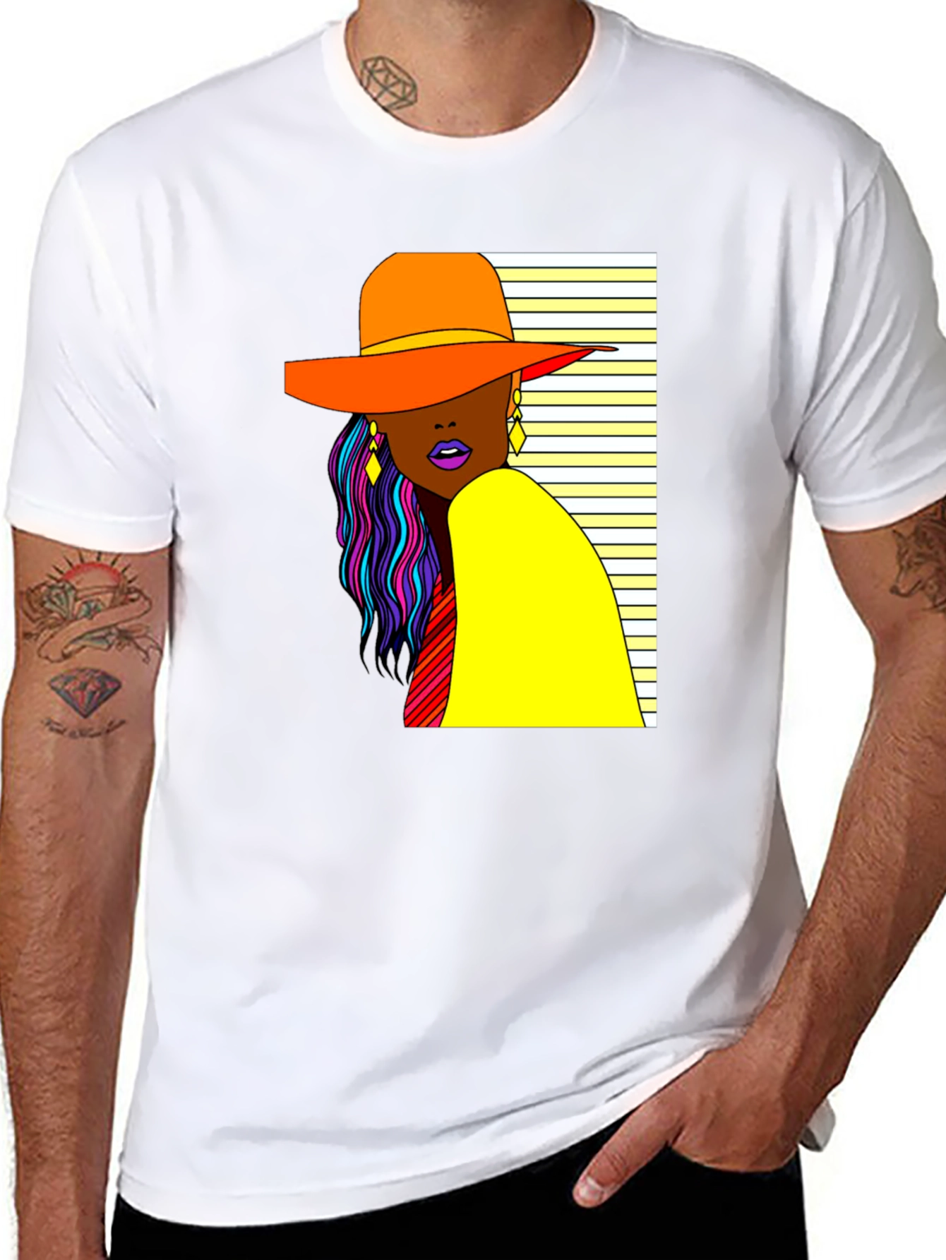 Trendy Woman Graphic Tee - Stylish Black T-Shirt - 8