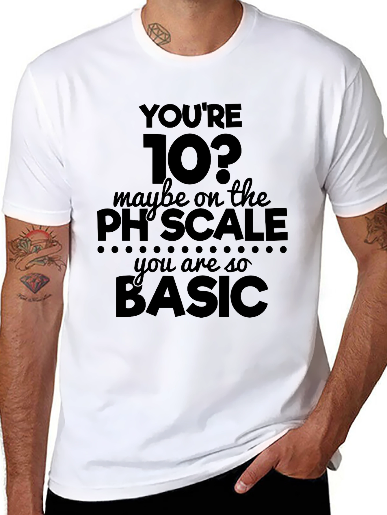 Black Funny Science T-Shirt - You're 10? Basic Humor Tee view 8