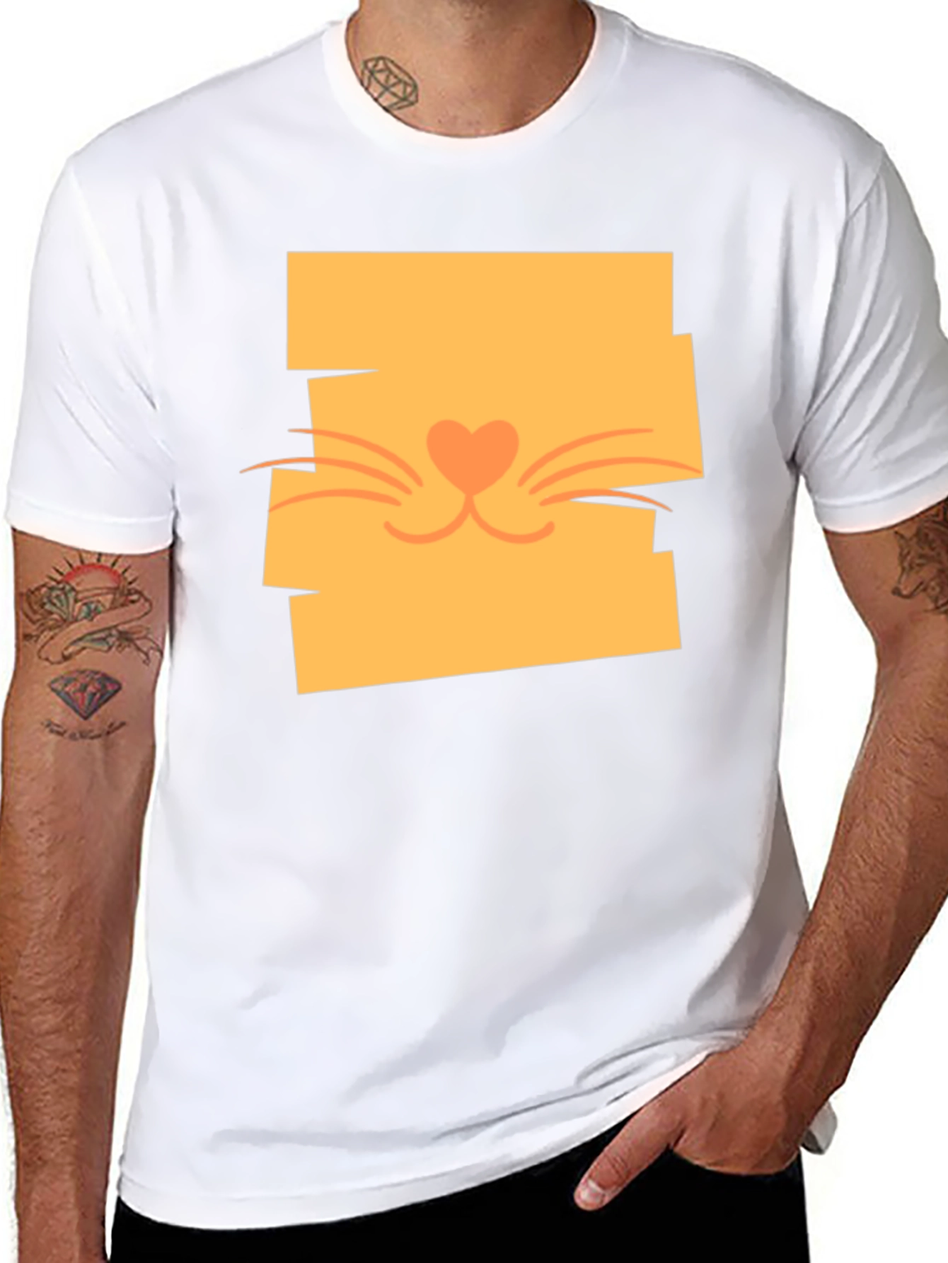 Black Cute Cat Face Graphic Tee - Stylish Casual Wear view 8