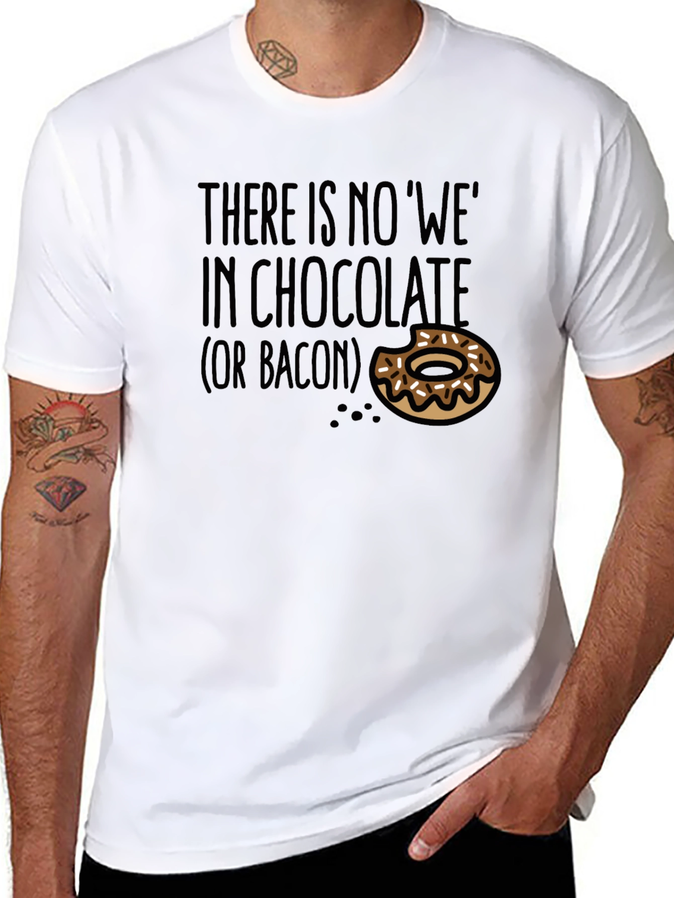 Black Funny Chocolate and Bacon T-Shirt view 8