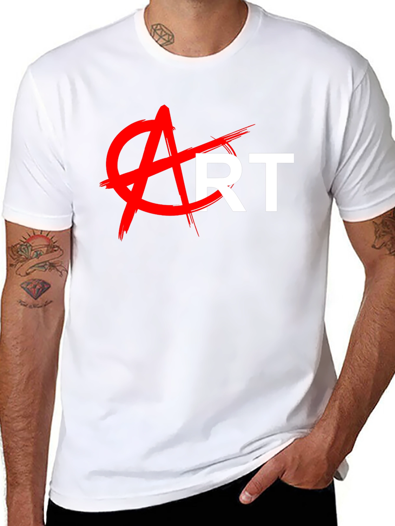 Black Anti-Art Graphic Tee - Bold Statement T-Shirt view 8