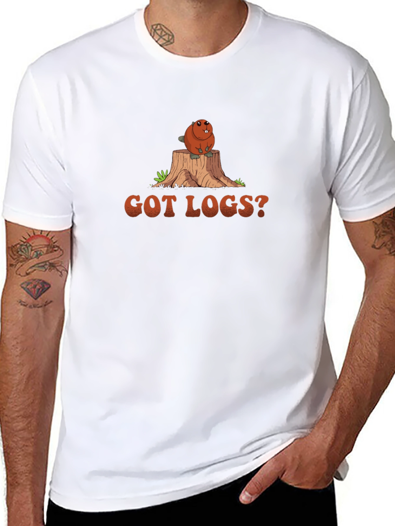Black Got Logs? Beaver Graphic T-Shirt view 8