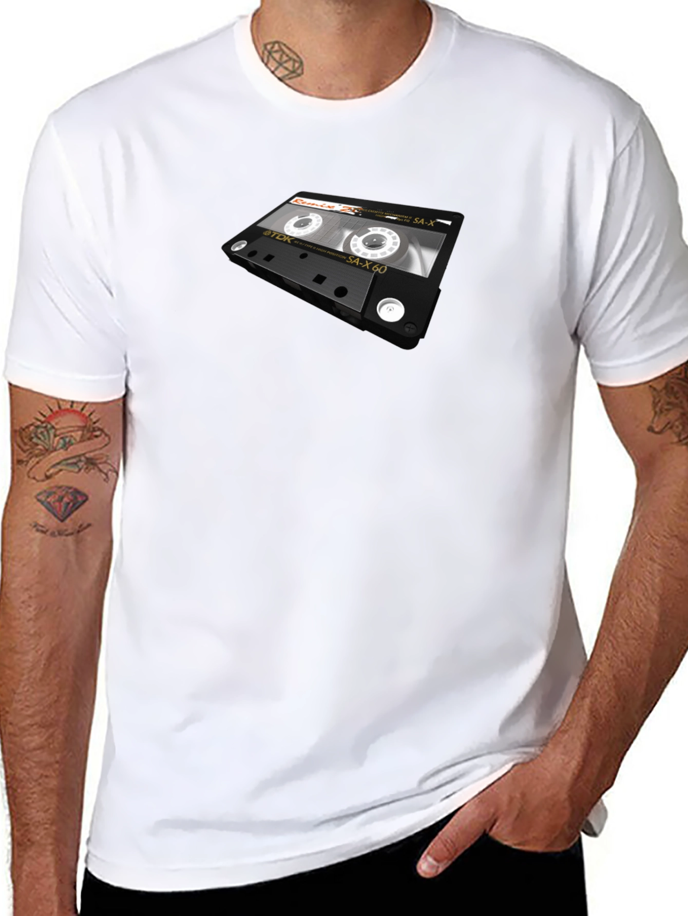 Black Retro Cassette Tape Graphic T-Shirt view 8