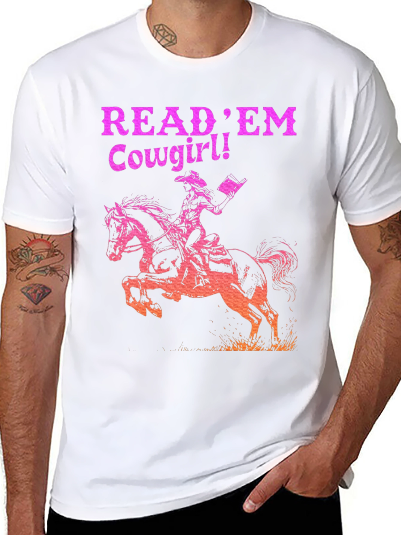 Black Read 'Em Cowgirl! Graphic Tee - Western Style view 8