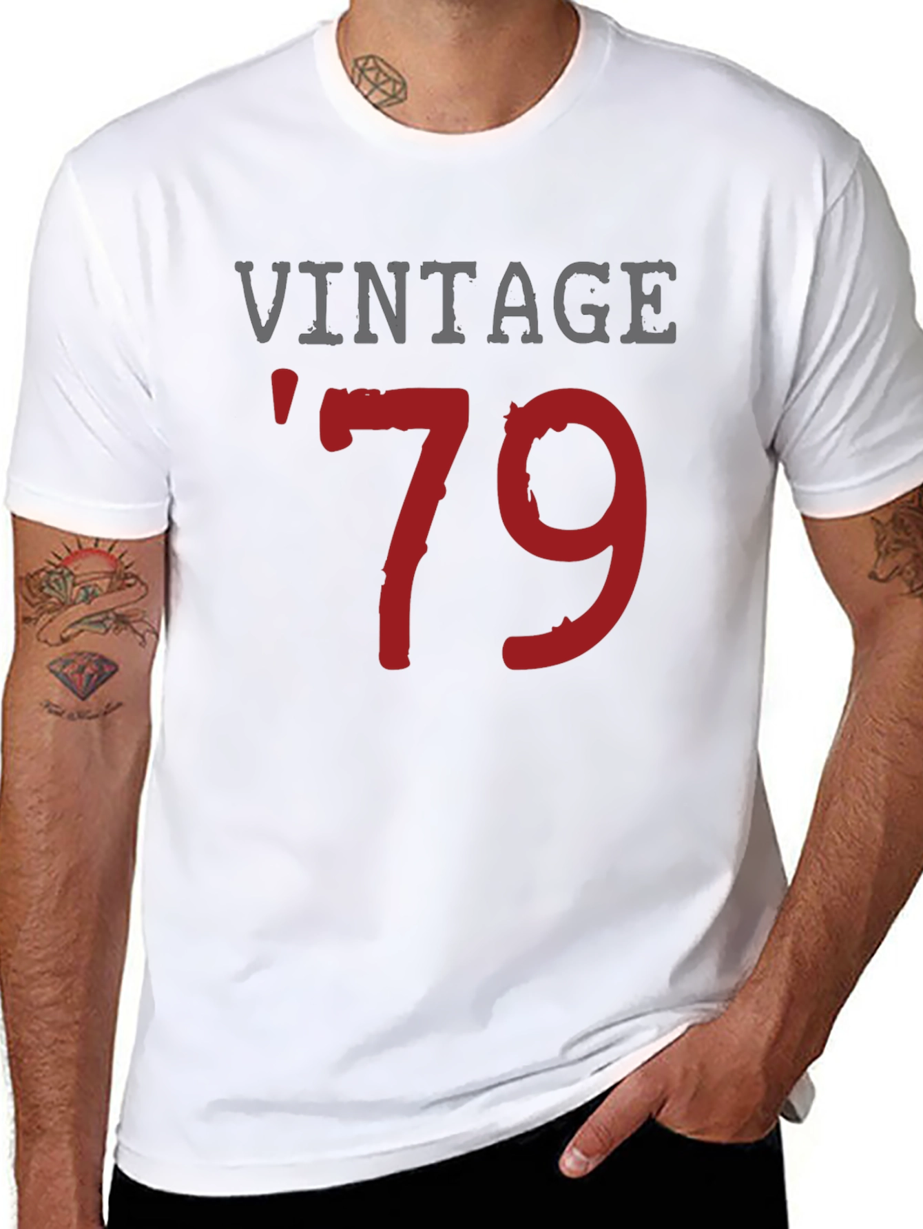 Black Vintage 1979 T-Shirt - Classic Birthday Gift view 8