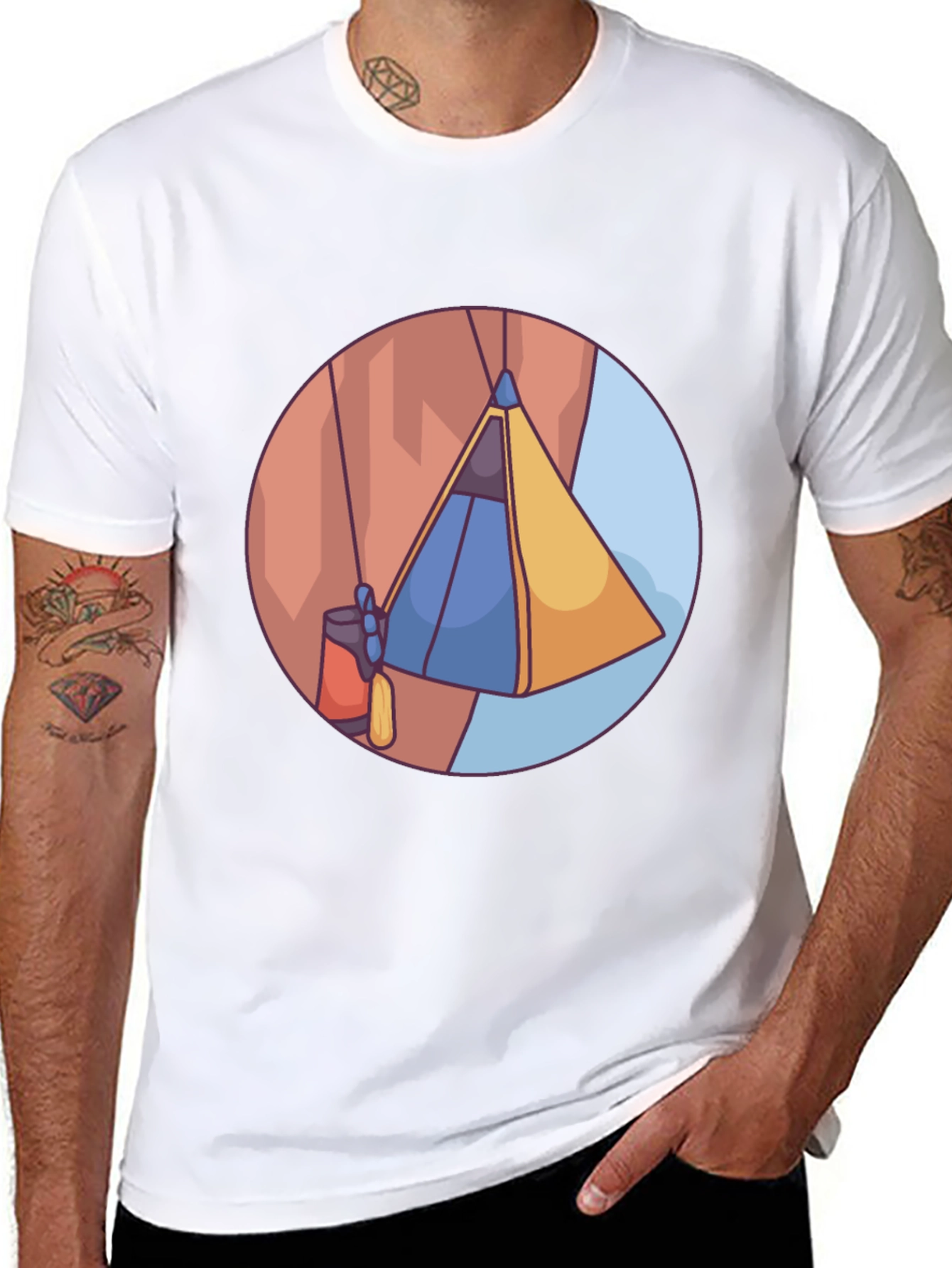 Black Cliffside Tent T-Shirt - Adventure Ready view 8