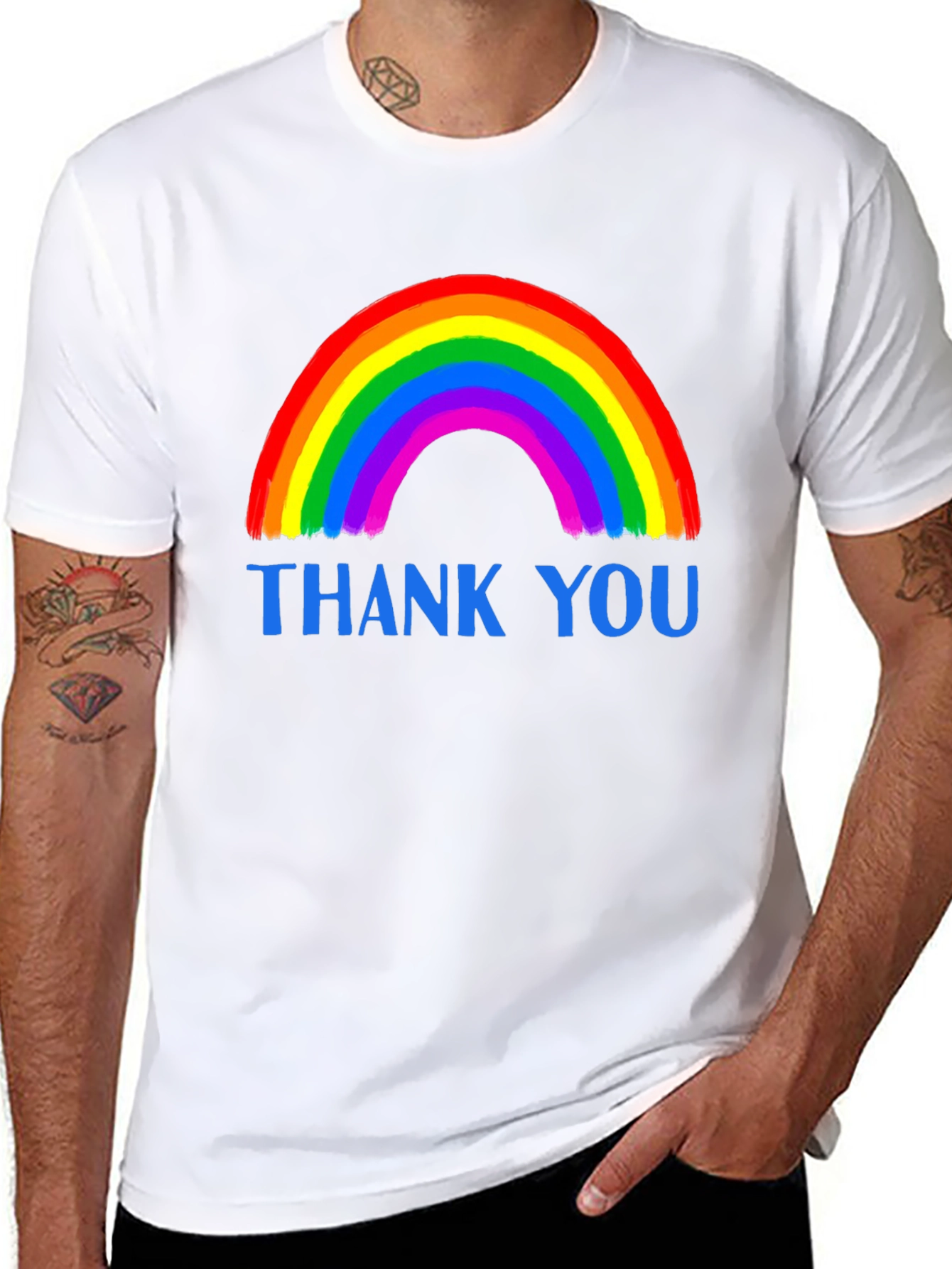 Black Rainbow 'Thank You' Graphic Tee view 8