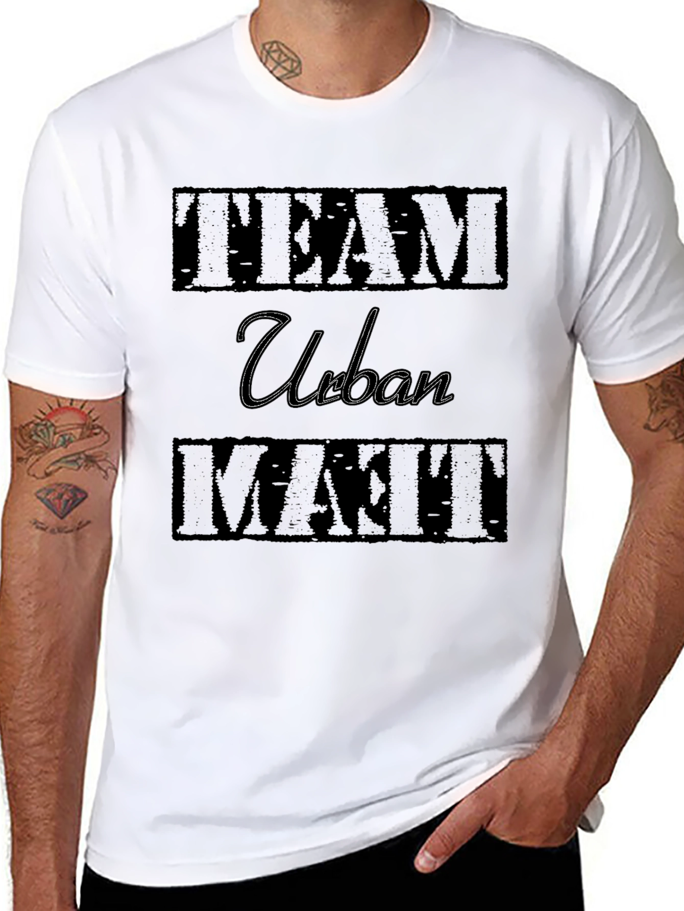 Black Team Urban Matt Graphic T-Shirt - Cool Casual Tee view 8
