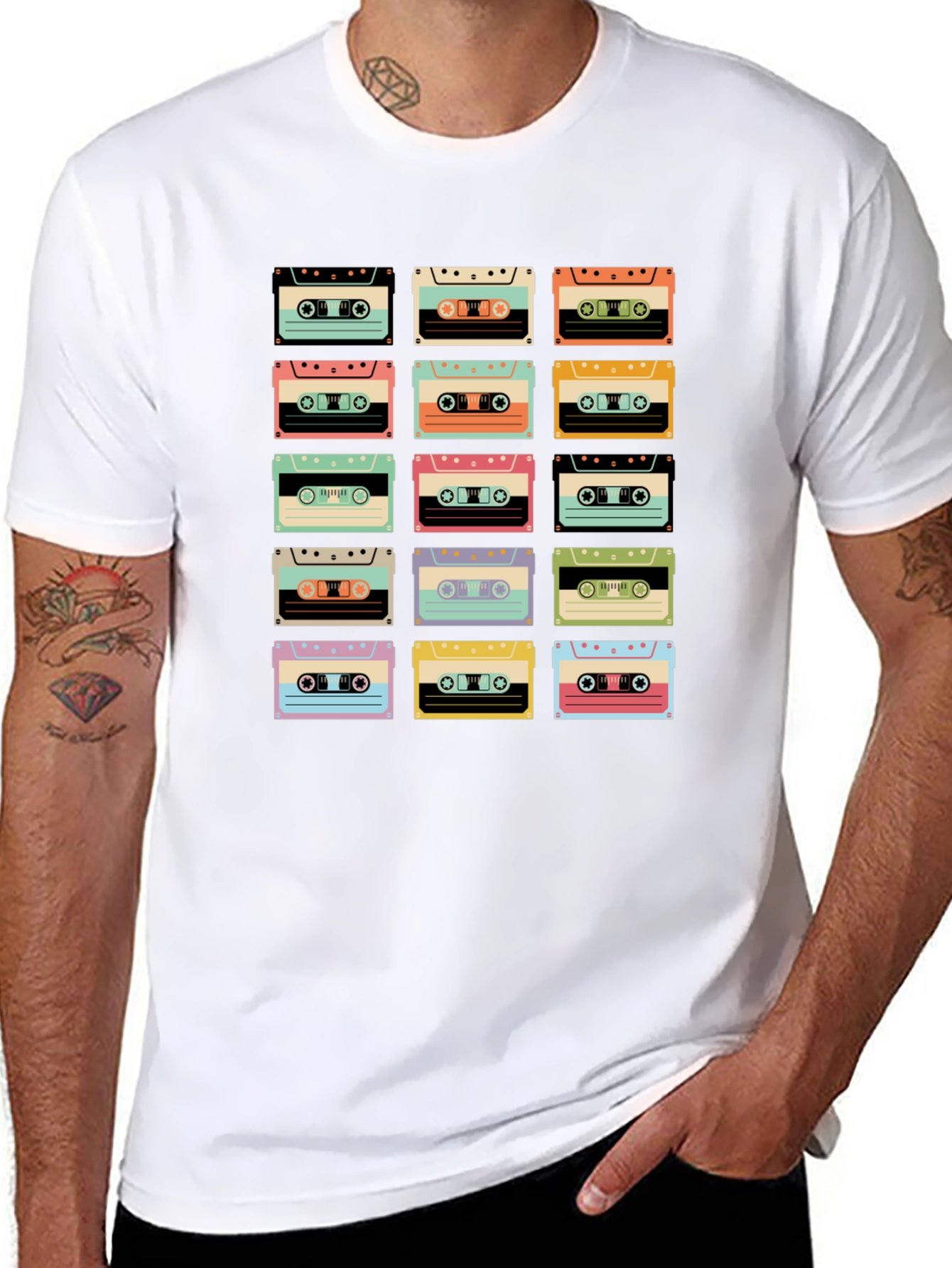 Black Retro Cassette Tape Graphic Tee view 8