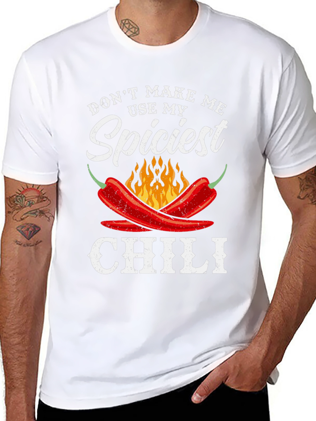 Black Spiciest Chili Funny T-Shirt view 8