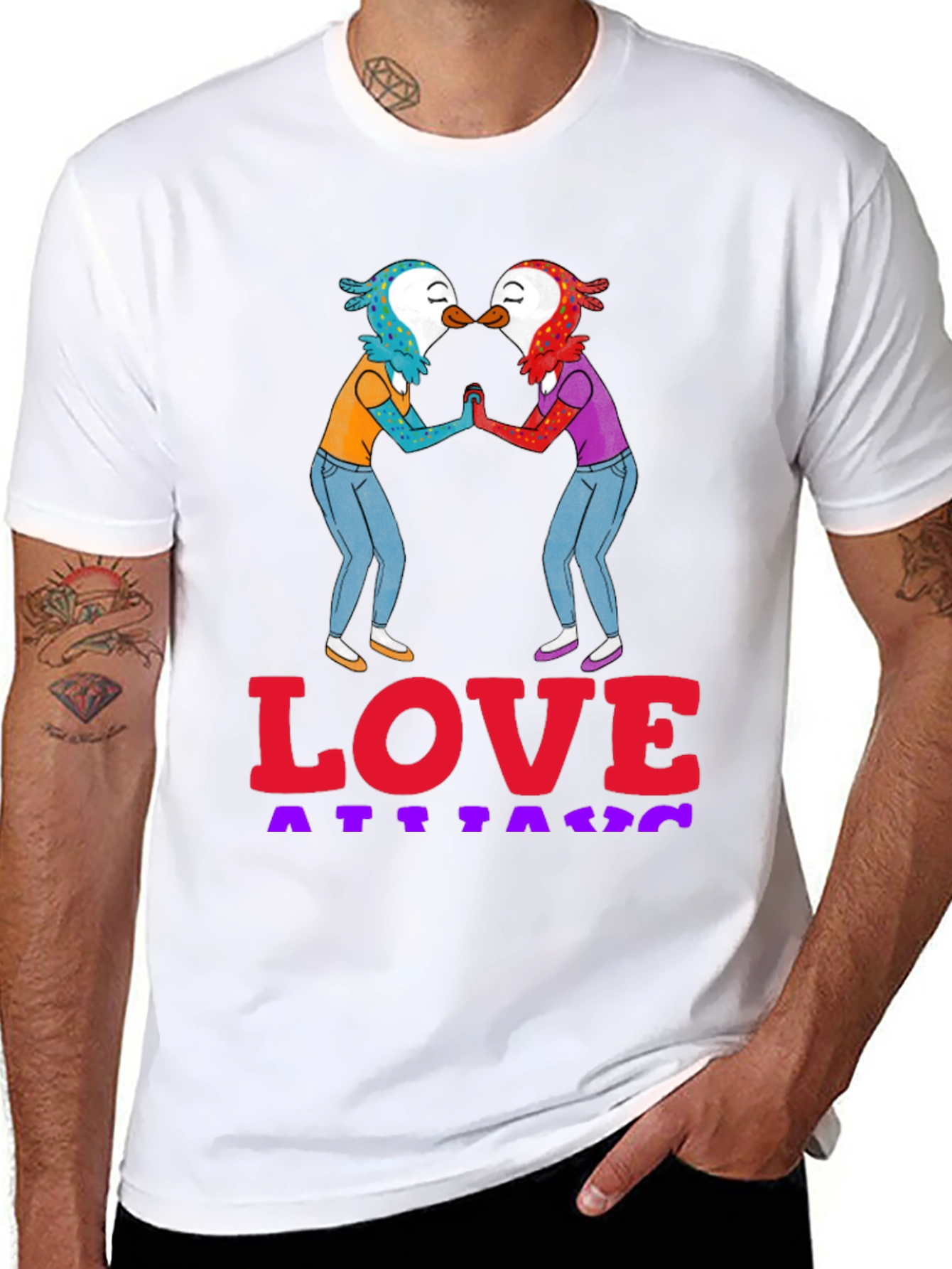 Black Love Attack Graphic Tee - Unisex Black T-Shirt view 8