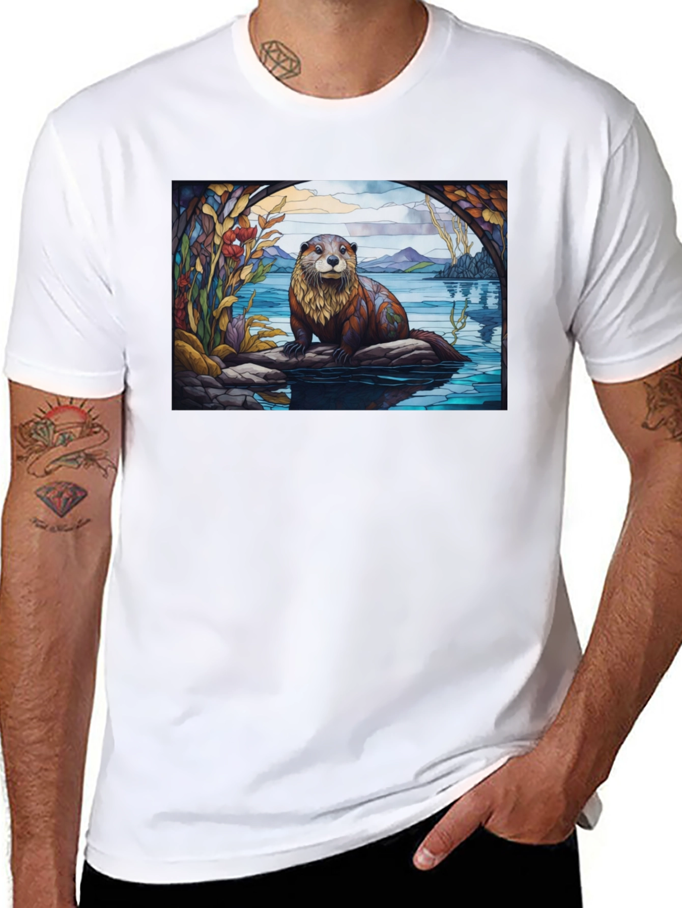 Black Otter Graphic Tee - Nature Lover's T-Shirt view 8