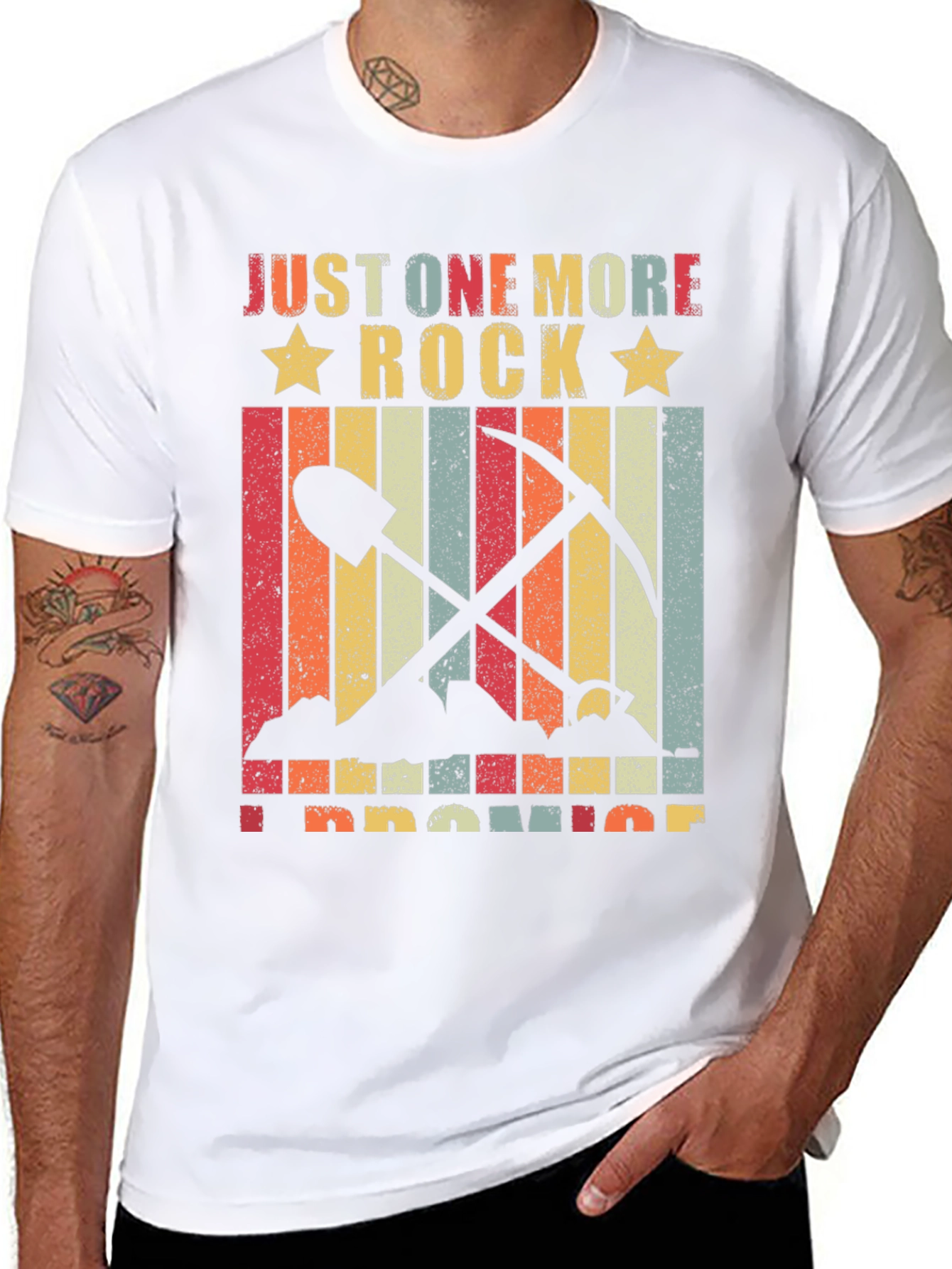 Black Just One More Rock T-Shirt - Mineral Collector Tee view 8