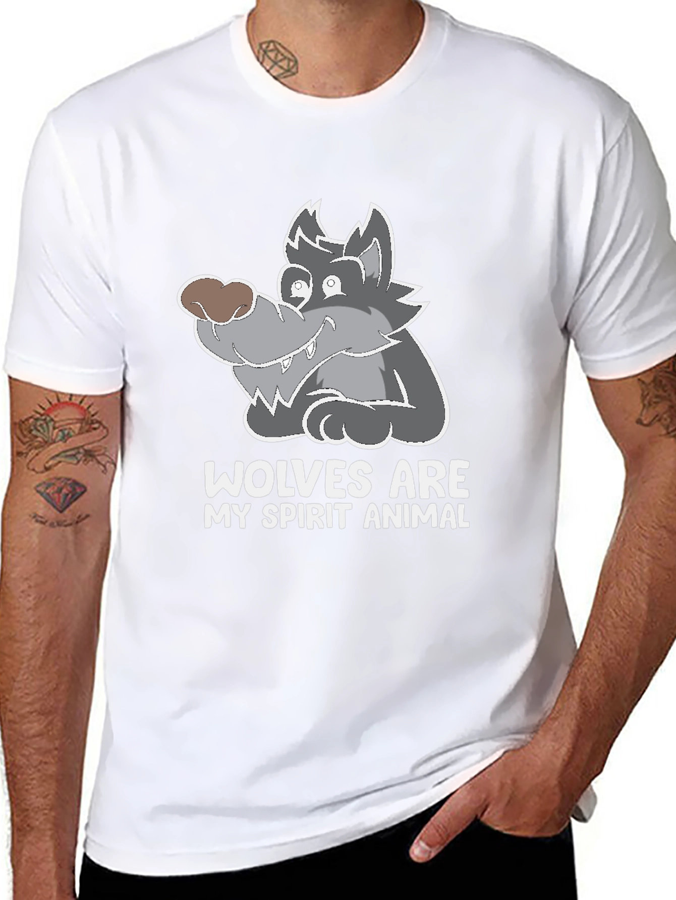 Black Wolves Are My Spirit Animal Graphic Tee - Black view 8