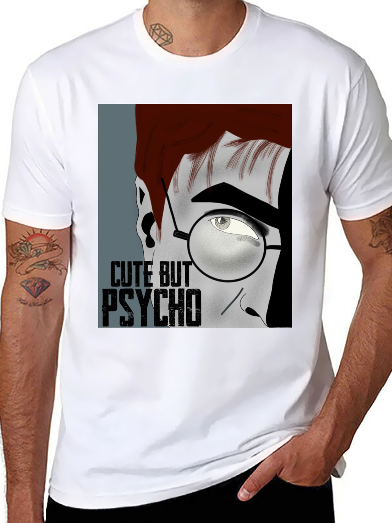 Black Cute But Psycho Graphic T-Shirt view 8
