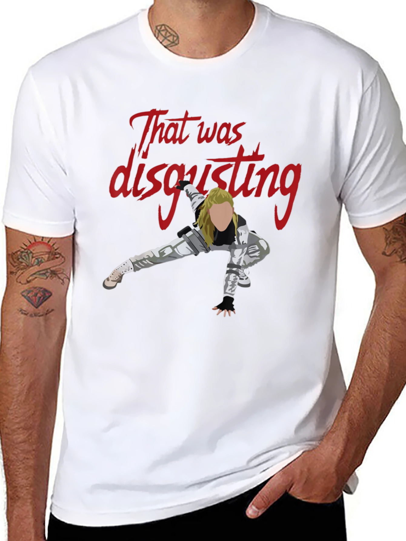 That Was Disgusting Black Graphic Tee - 8