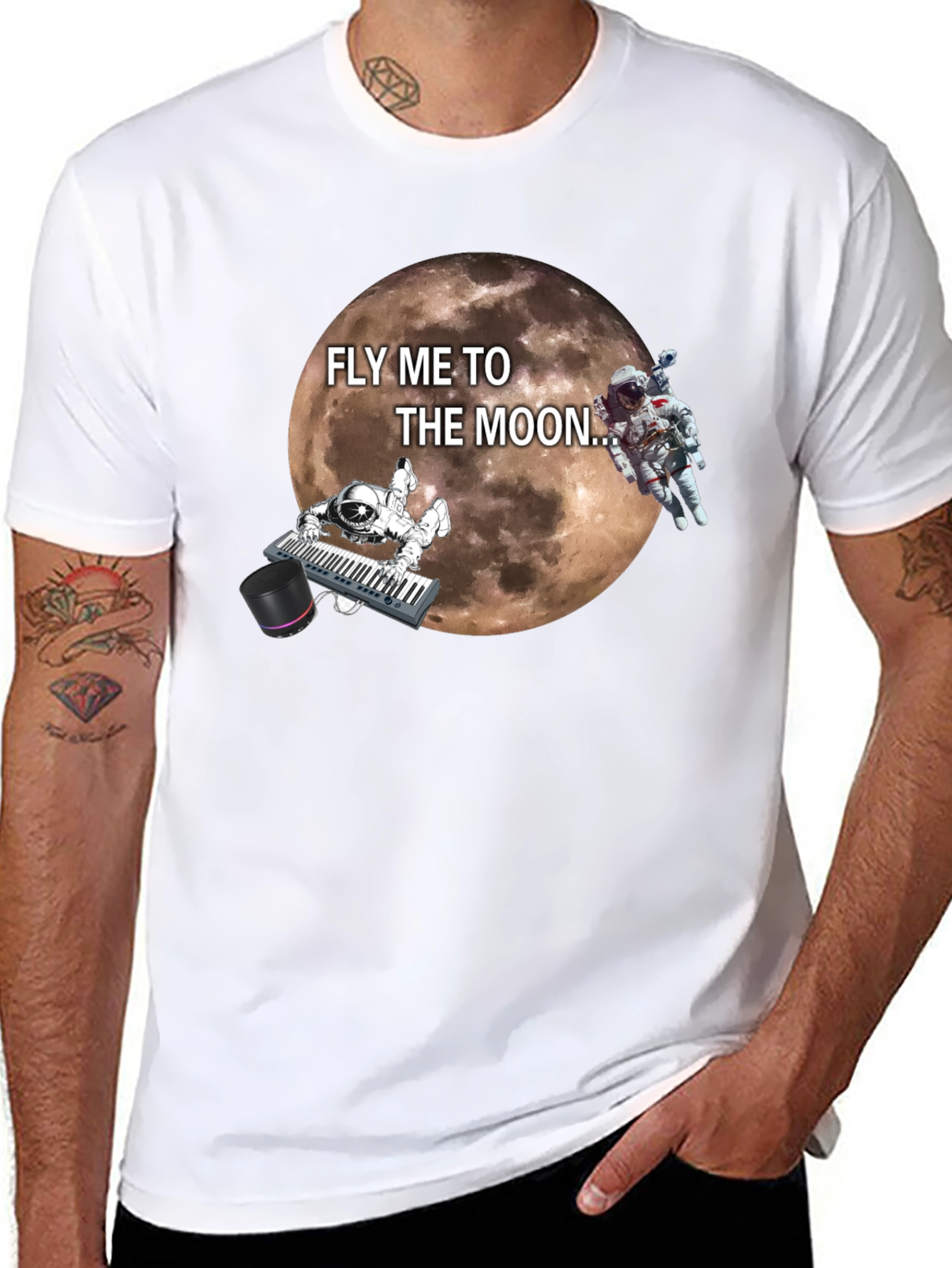 Black Fly Me To The Moon Graphic T-Shirt view 8