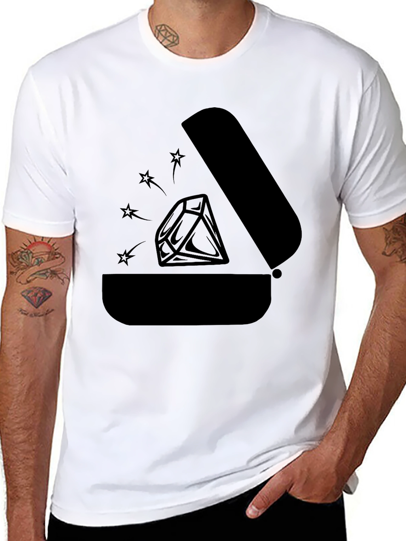 Black Diamond Ring Box Graphic Tee - Black view 8