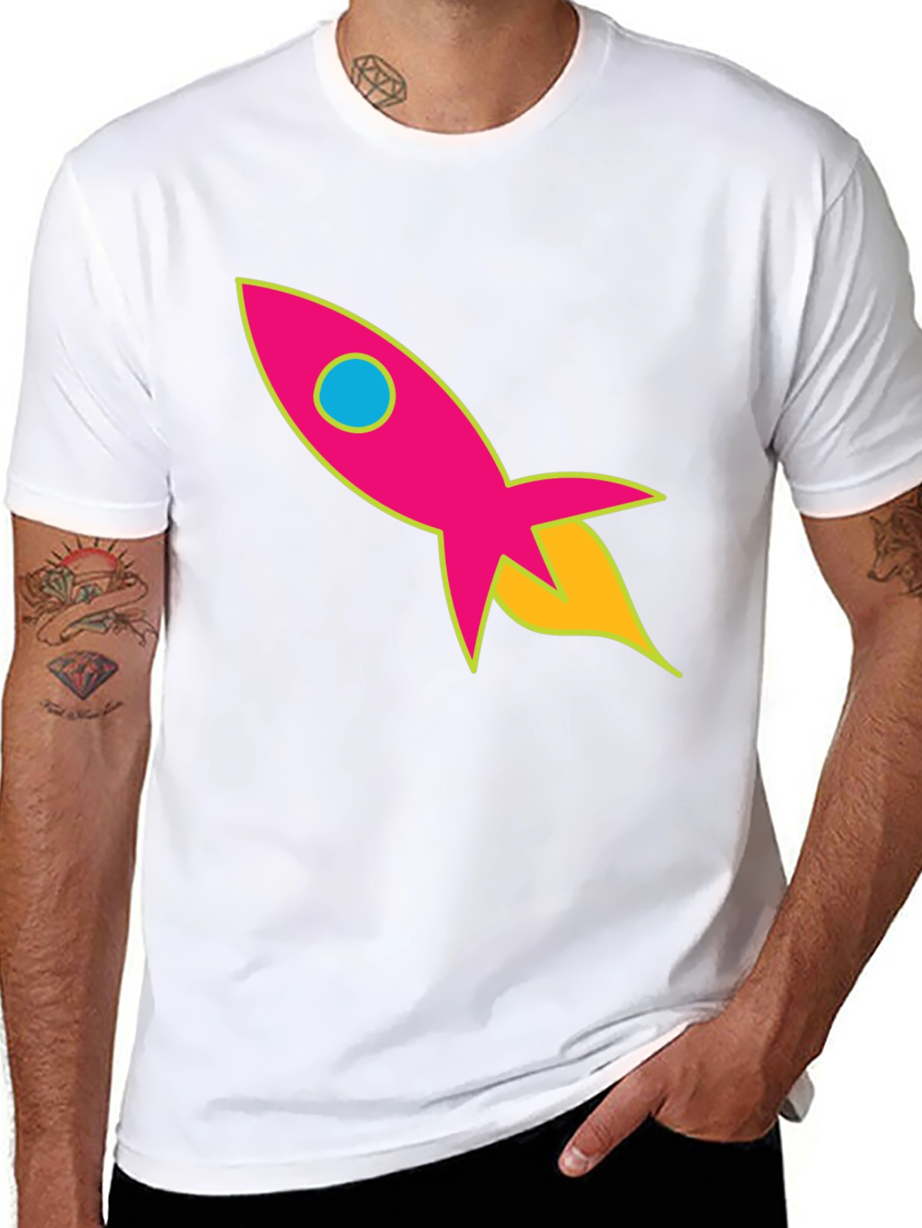 Black Retro Rocket T-Shirt - Blast Off in Style! view 8
