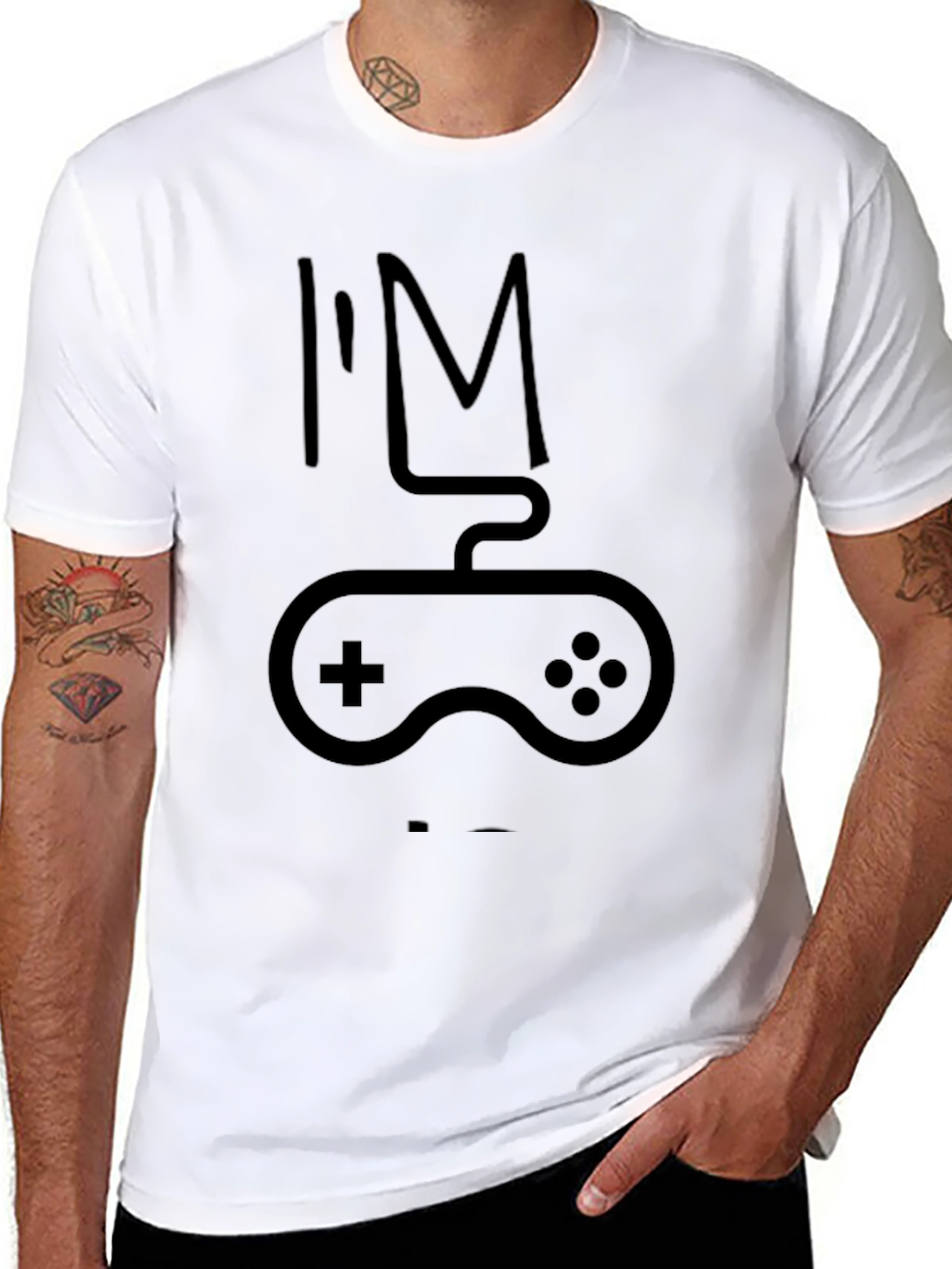Black I'm a Gamer T-Shirt - Black Cotton Tee view 8