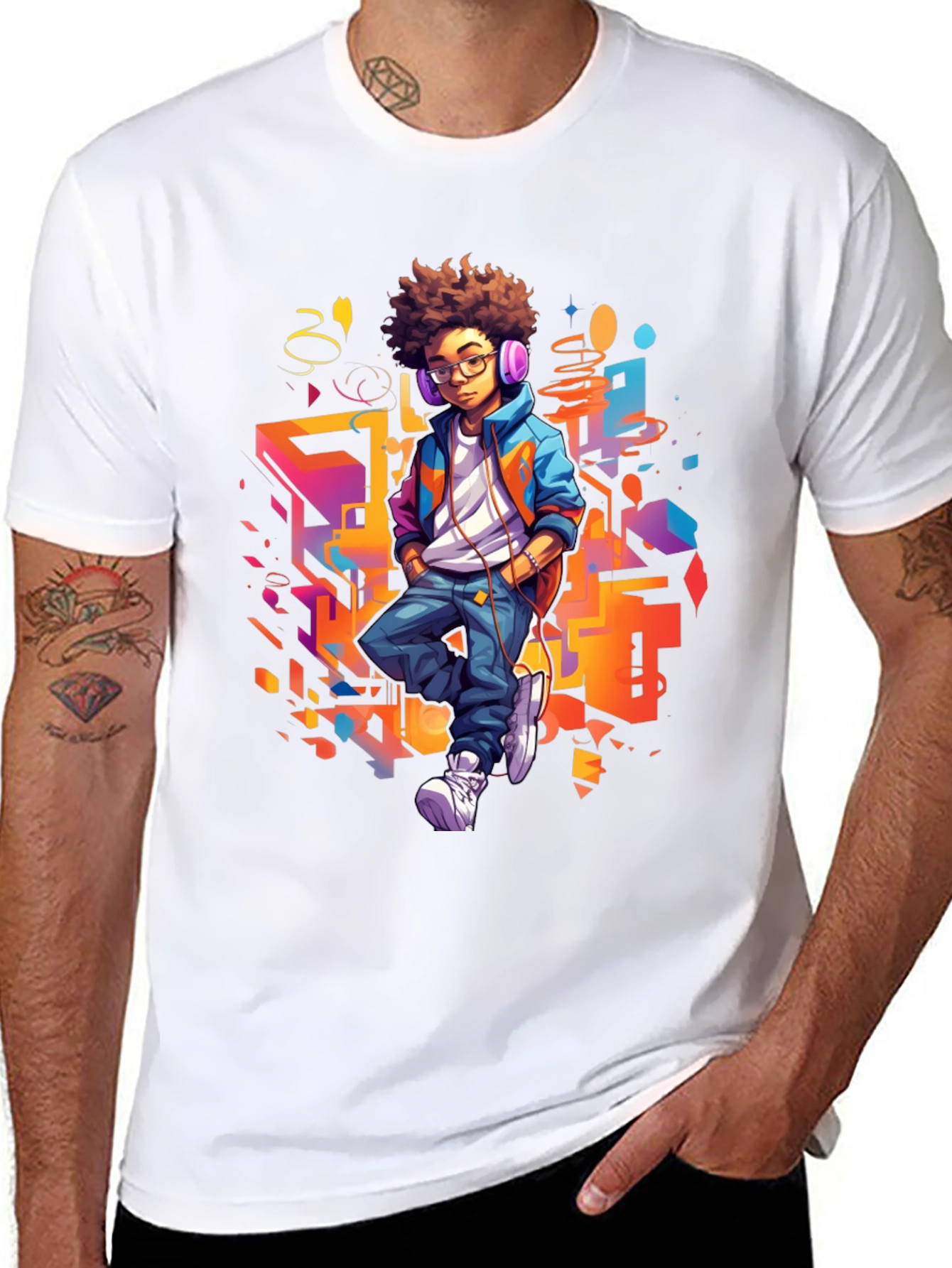 Black Urban Kid Graphic Tee - Cool Youthful Style view 8